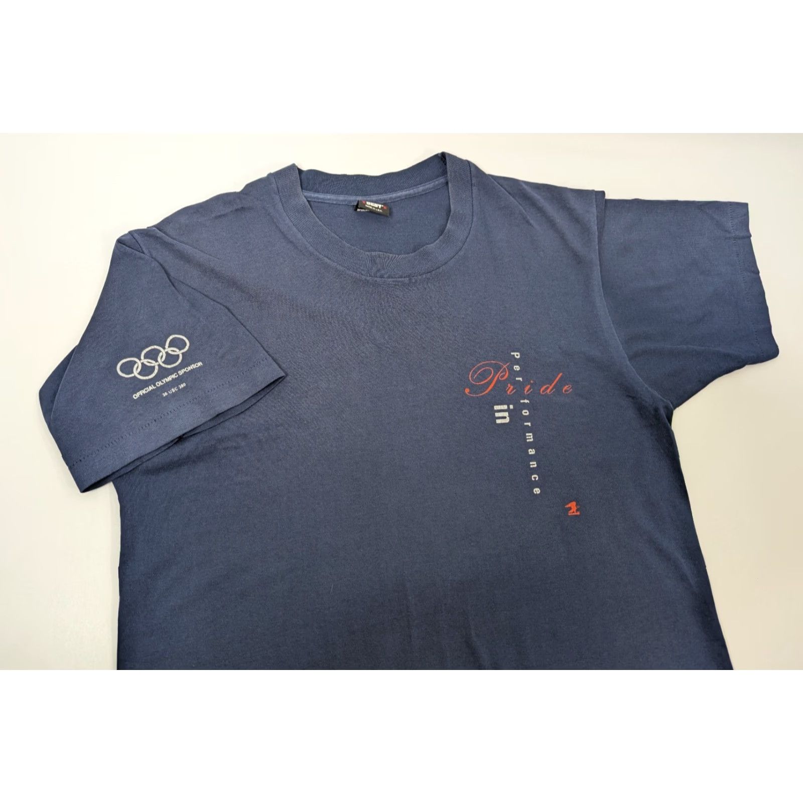 Vintage VINTAGE USPS Olympic Sponsor T-Shirt Screen Stars Unisex Adults L Navy Blue 80s 90s Sports Logo Casual Cotton Polyester Jersey T-Shirt Size US L / EU 52-54 / 3 - 2 Thumbnail
