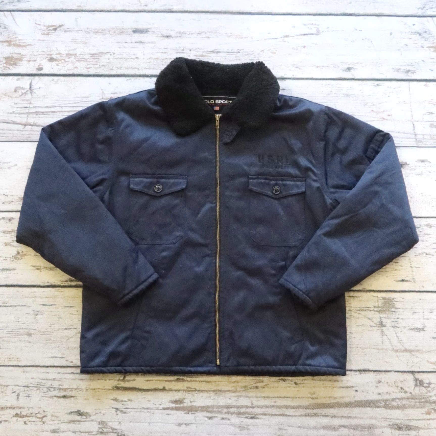 Vintage VINTAGE Polo Sport Ralph Lauren Bomber Jacket Men M Blue Size US M / EU 48-50 / 2 - 2 Thumbnail