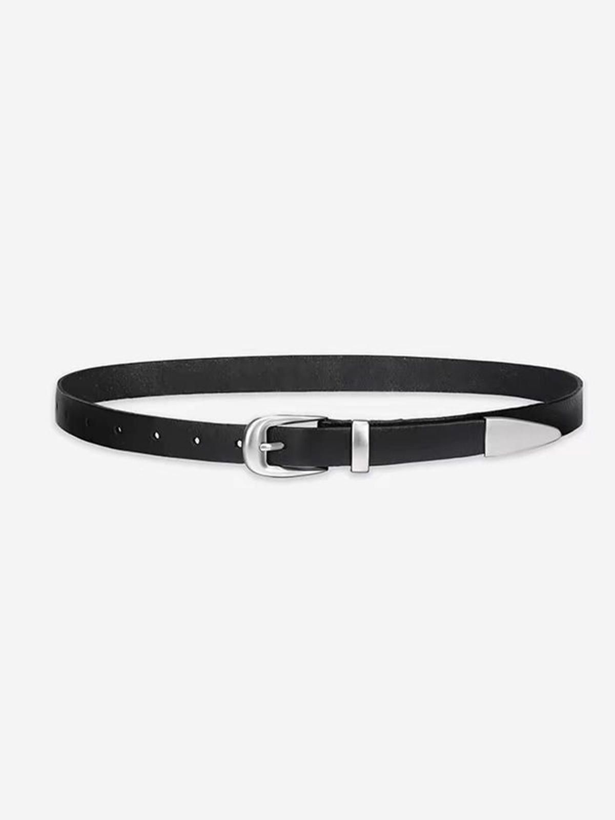 Leather Classic Black Leather Belt Size ONE SIZE - 4 Thumbnail