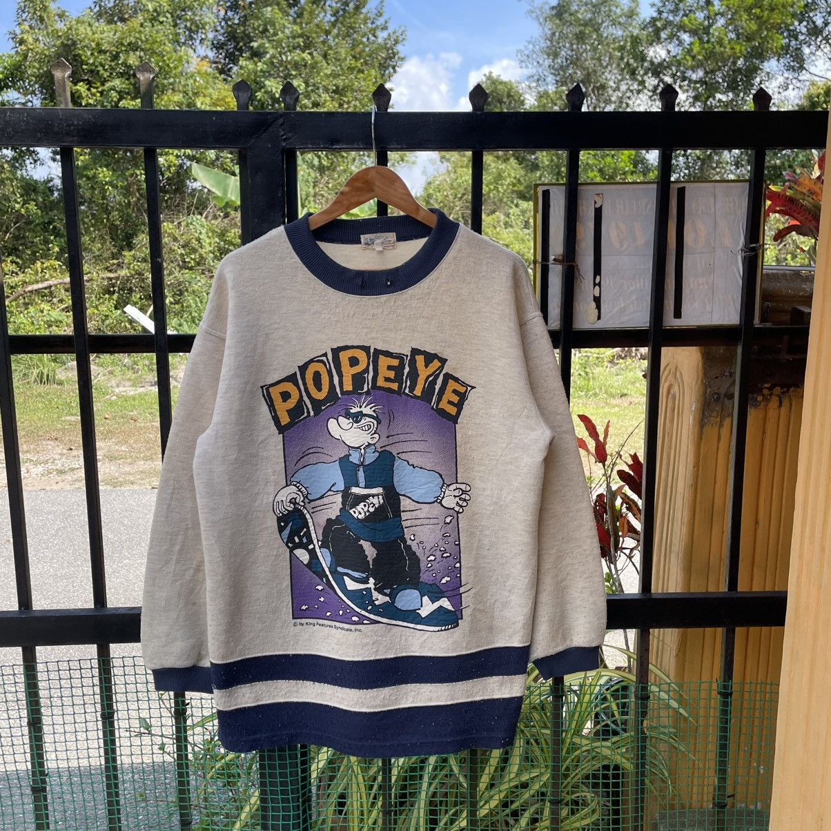 Vintage 🔥Vintage 80s Popeye Ski Art Work Big Frame Sweatshirts Size US M / EU 48-50 / 2 - 1 Thumbnail