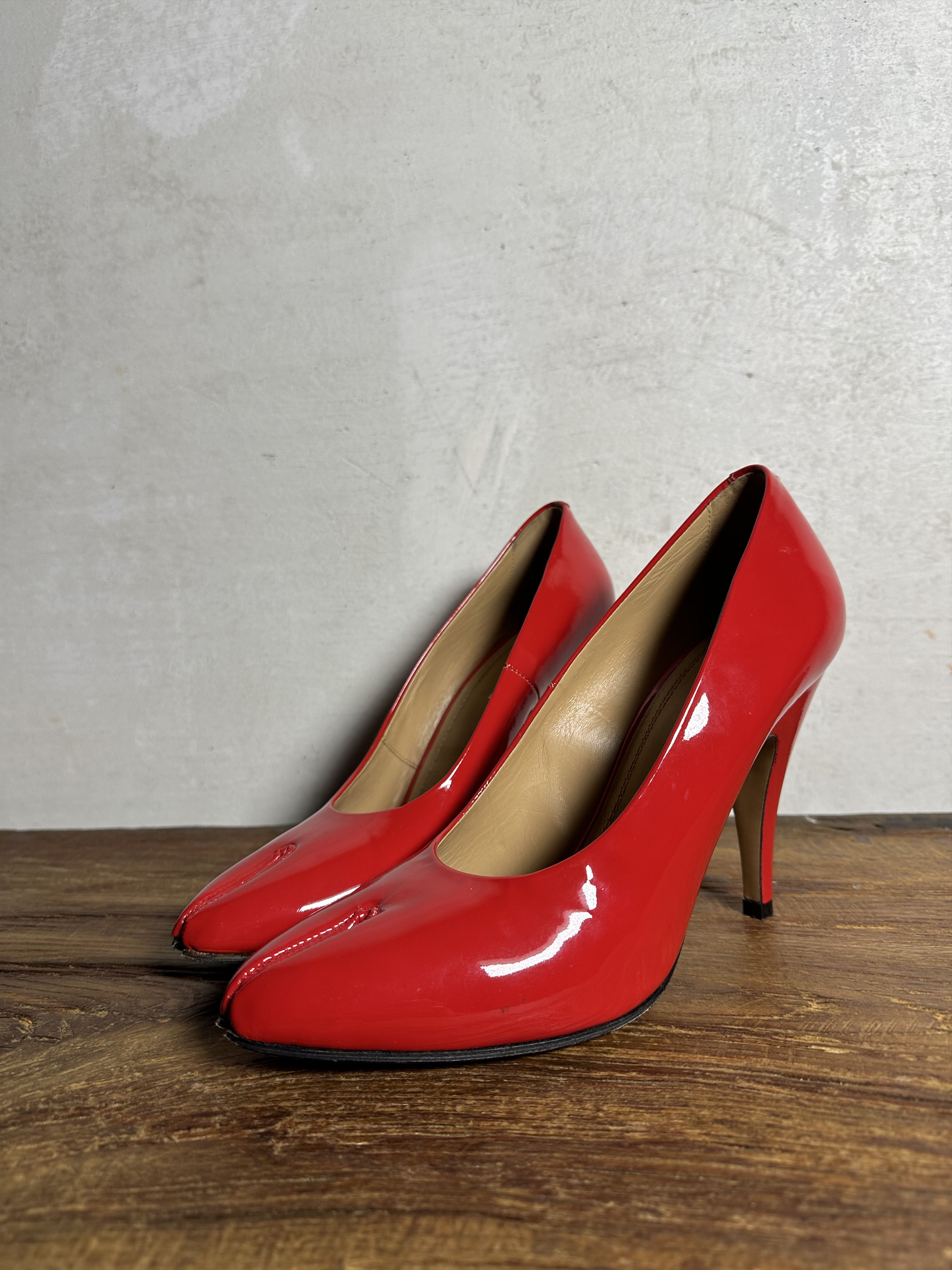Maison Margiela Maison Margiela Red Tabi 110mm Patent Leather Pumps Size US 9 / IT 39 - 3 Thumbnail