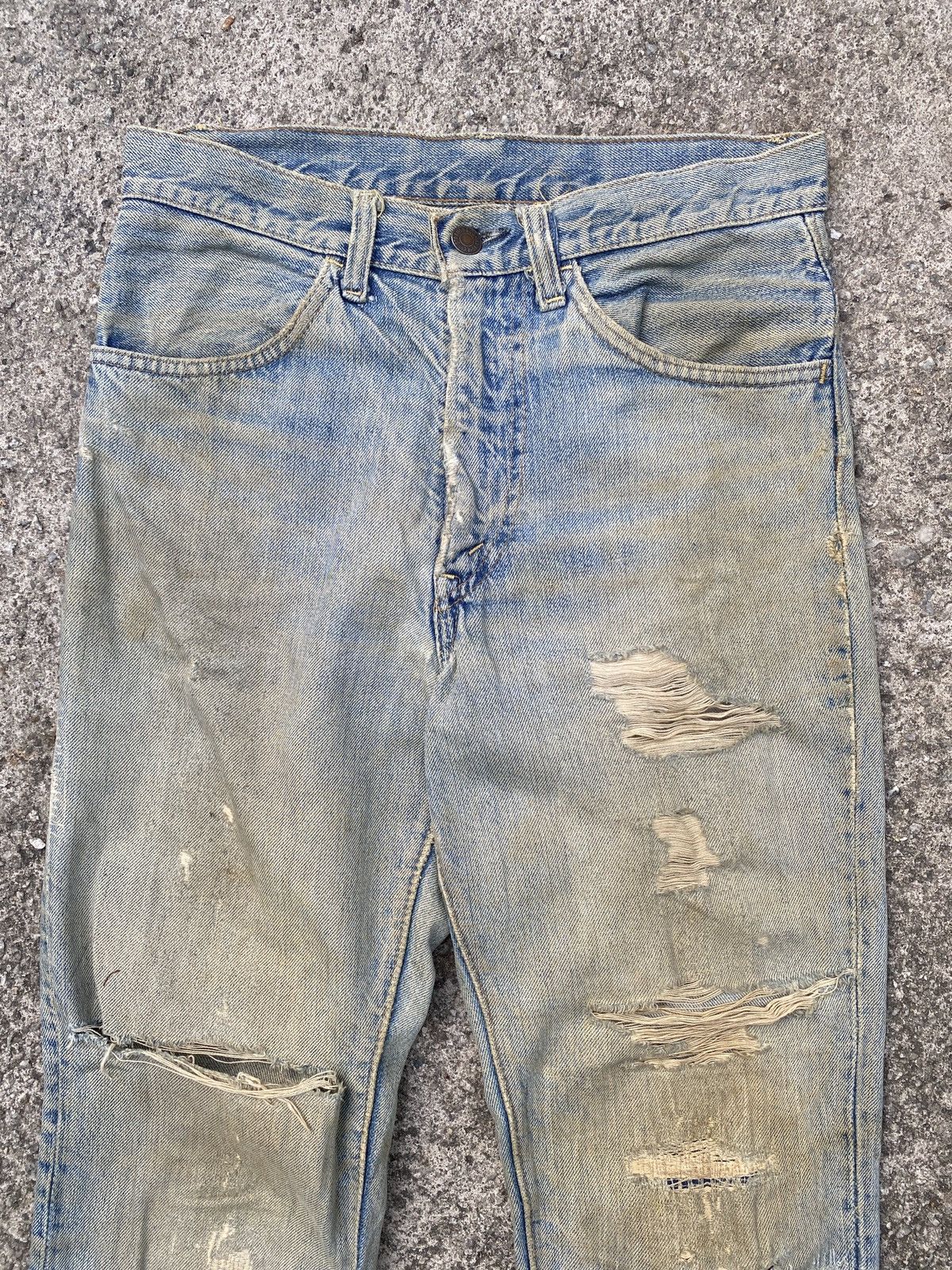 Vintage 60s Levis Orange Tab Capital E Distressed Flare Denim Size US 28 / EU 44 - 5 Thumbnail