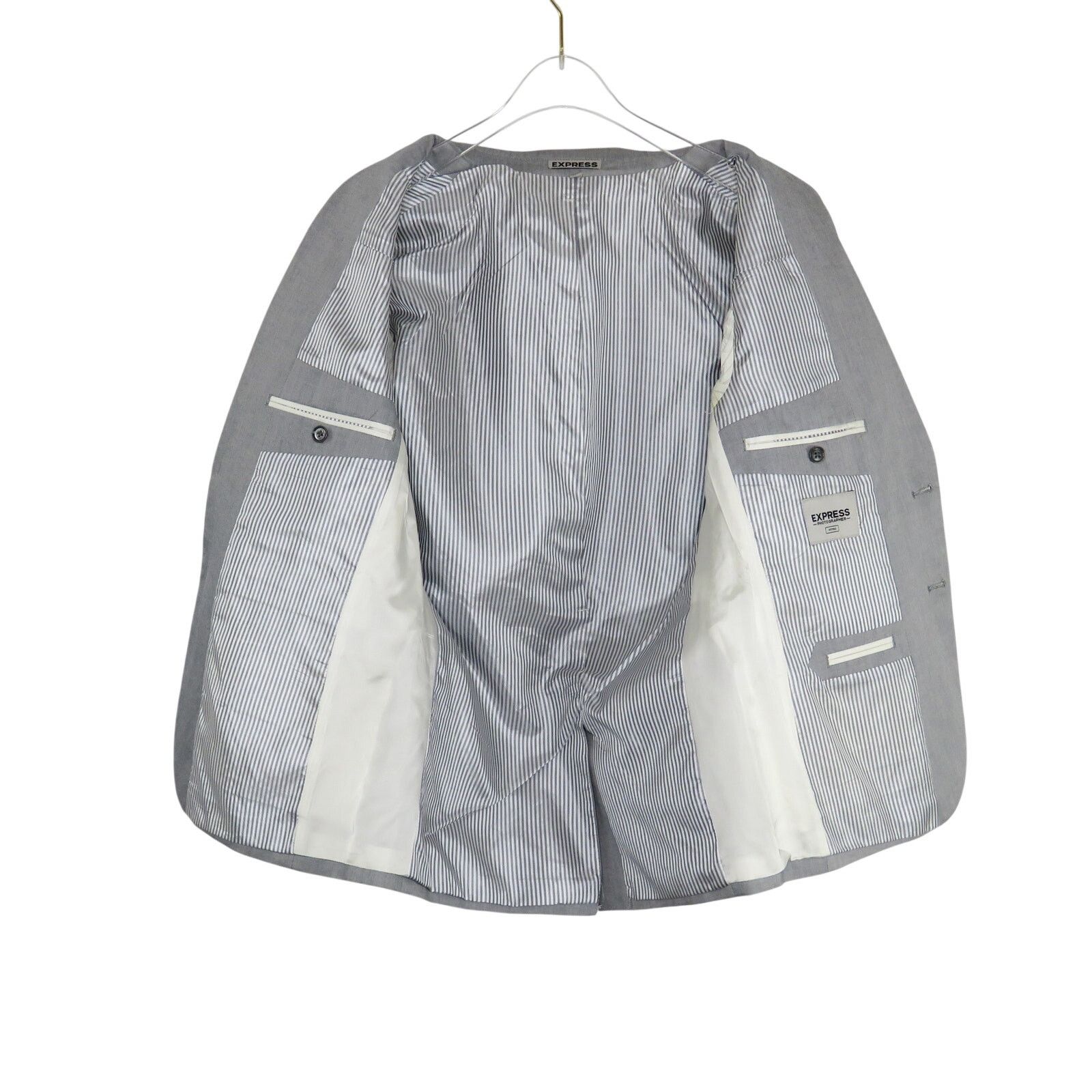 Express Express Photographer Gray Fitted Suit Jacket and Vest Small Size 40R - 8 Thumbnail