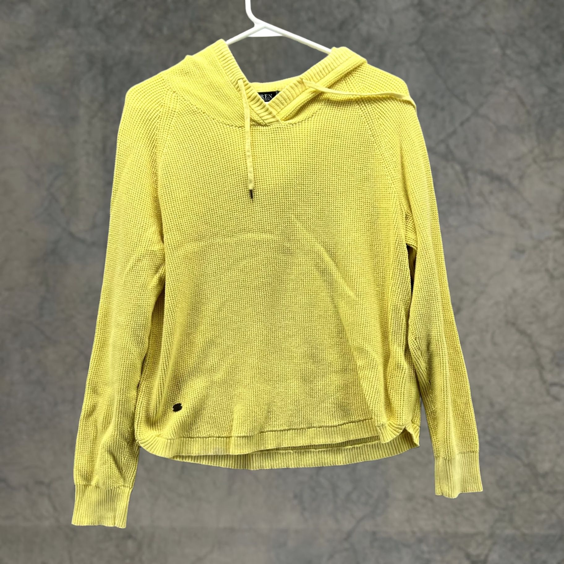 Ralph Lauren Lauren Ralph Lauren Sweater Women Large Pullover Hooded Yellow Cotton Sweatshirt Hoodie Regular Size L / US 10 / IT 46 - 1 Thumbnail