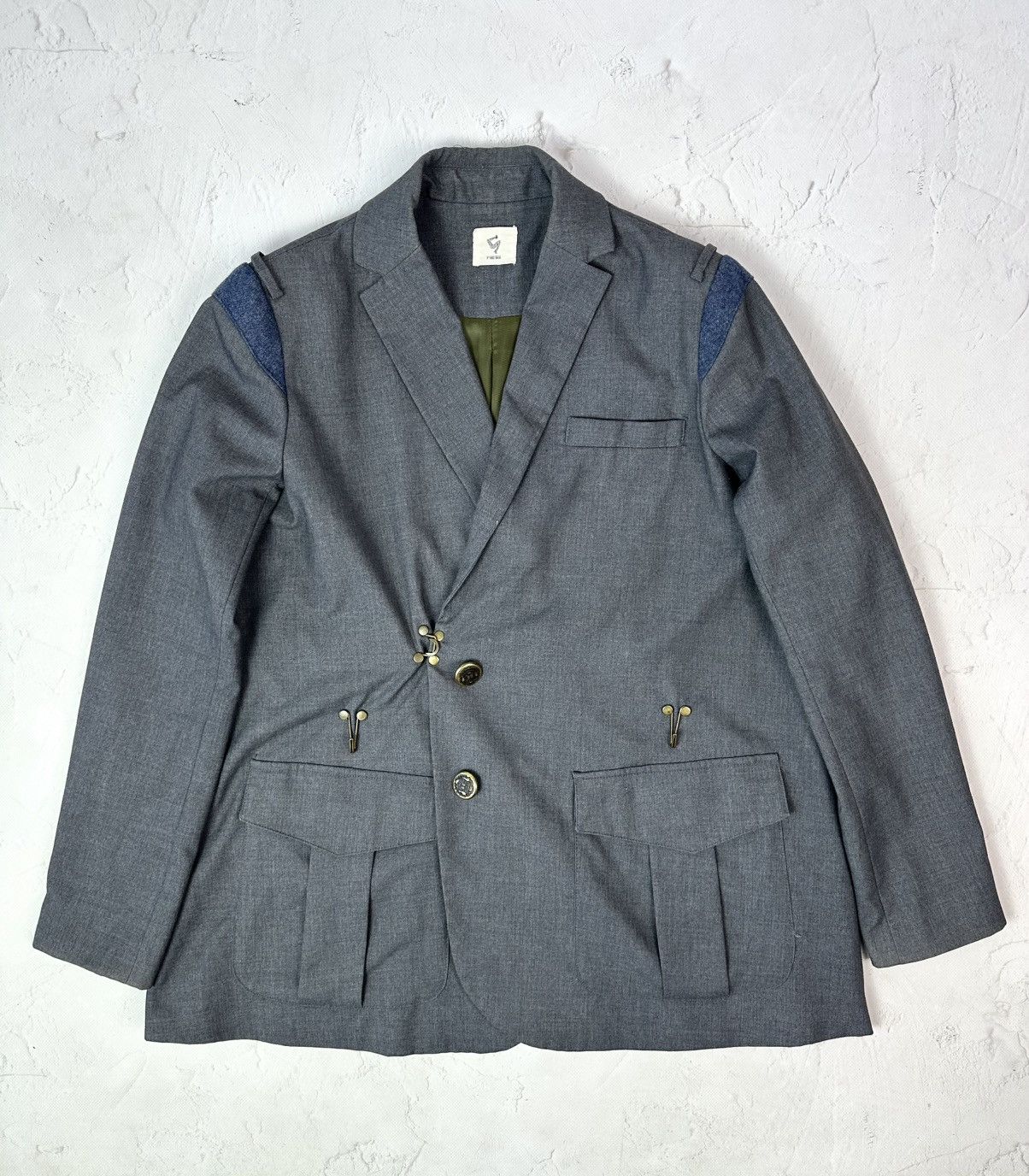 Vintage Vintage Grey Interesting Design Blazer Jacket Size US M / EU 48-50 / 2 - 1 Thumbnail