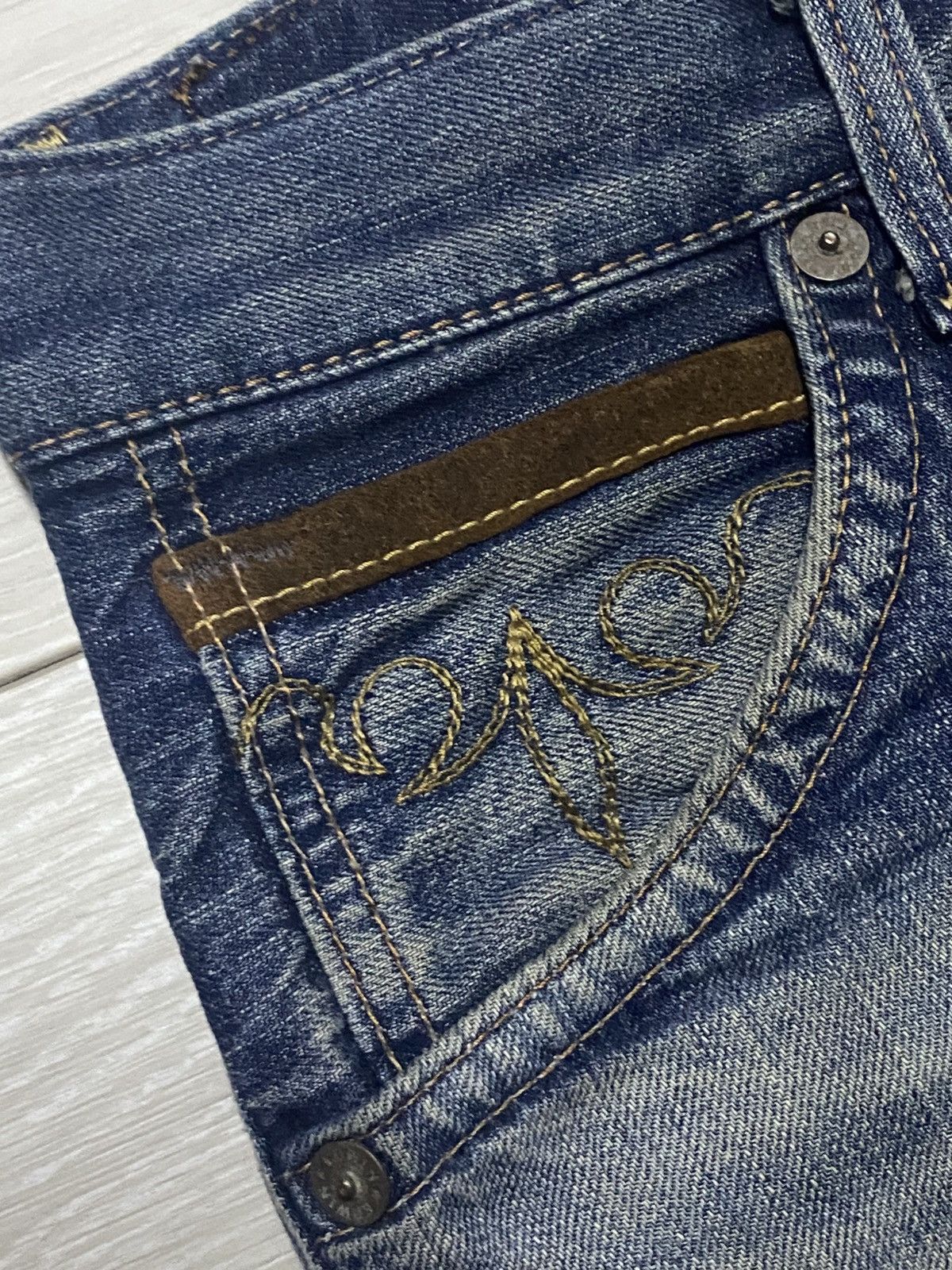 Junya Watanabe Edwin Exclusive Vintage Mud Wash Distressed Loose Jeans Size US 32 / EU 48 - 11 Thumbnail