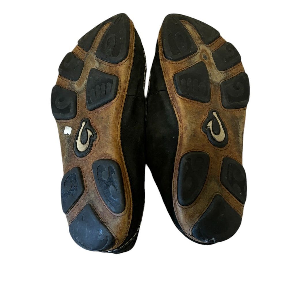 Olukai OluKai Shoes Men 10 Black Moloa Waxed Nubuck Leather Slip On Size US 10 / EU 43 - 5 Thumbnail