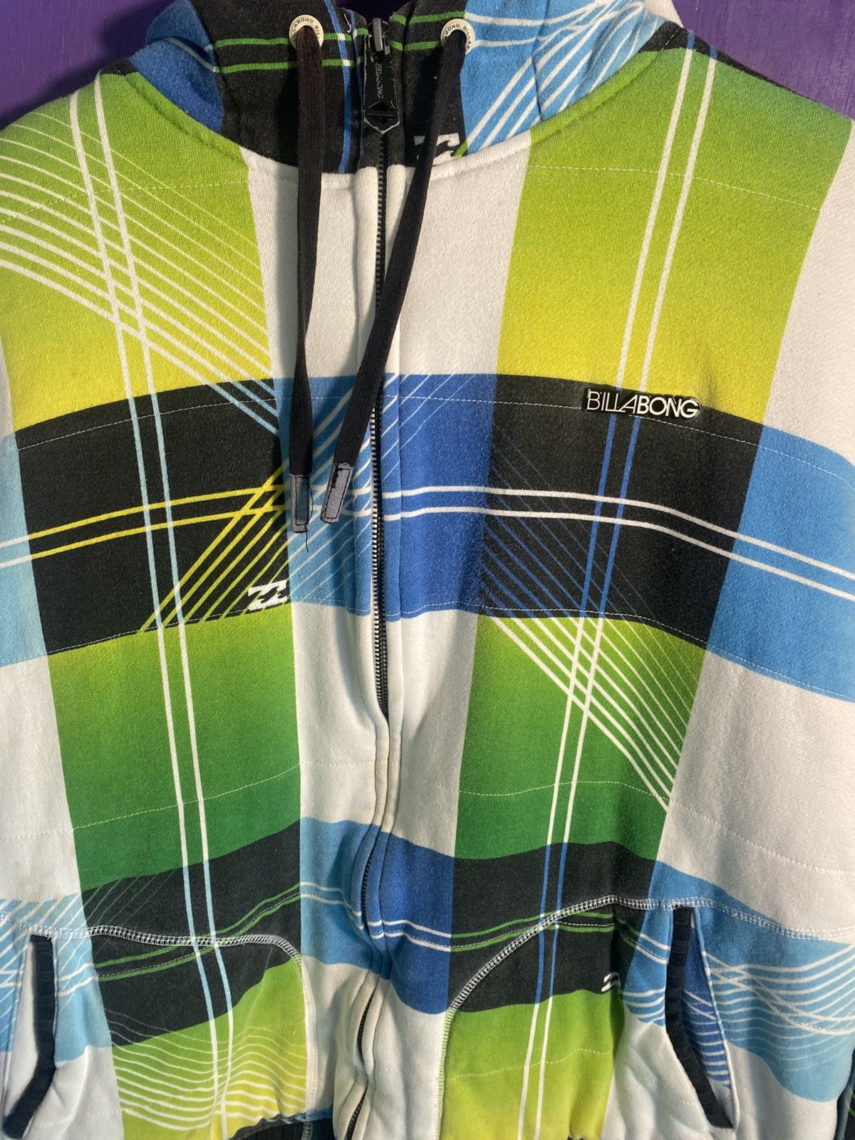 Billabong × Vintage Vintage Y2K Billabong plaid print hoodie Size US L / EU 52-54 / 3 - 3 Thumbnail