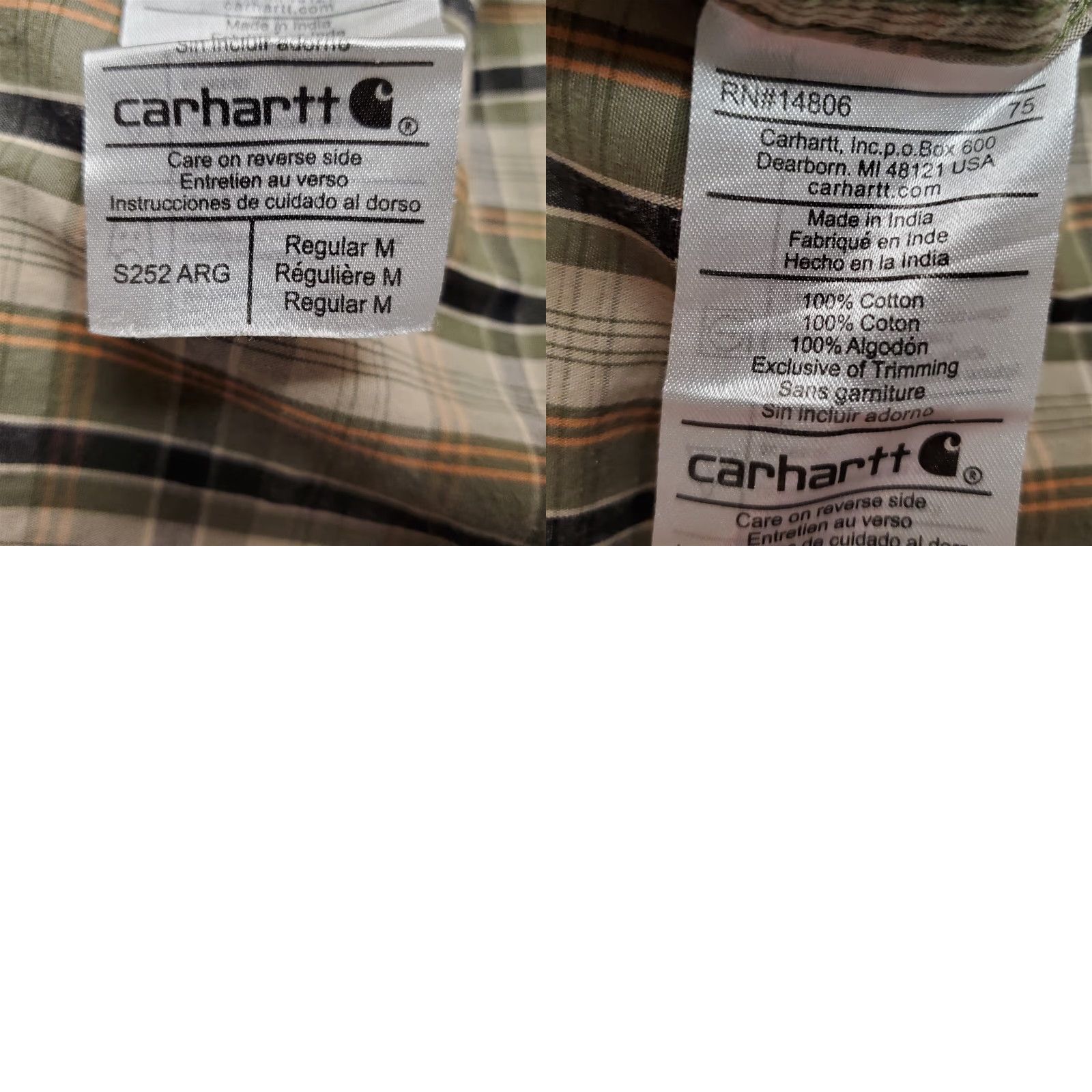 Carhartt VINTAGE Carhartt Shirt Mens Medium Green Plaid Button Long Sleeve 100% Cotton Casual Size US M / EU 48-50 / 2 - 8 Thumbnail