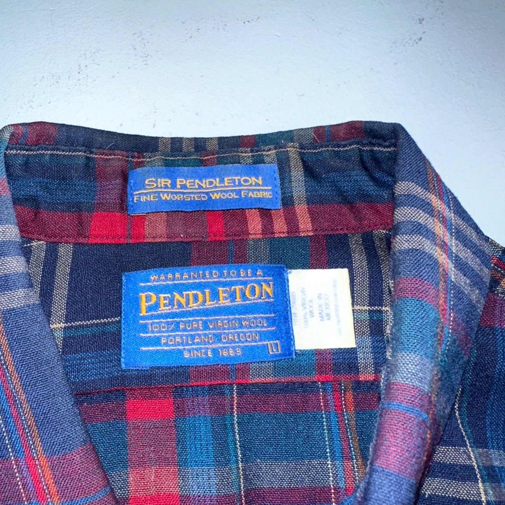 Pendleton Sir Pendleton Shirt Mens Large Worsted Wool Multicolor Plaid USA Red Button-Down Long Sleeve Casual Shirt Mens Size US L / EU 52-54 / 3 - 6 Thumbnail