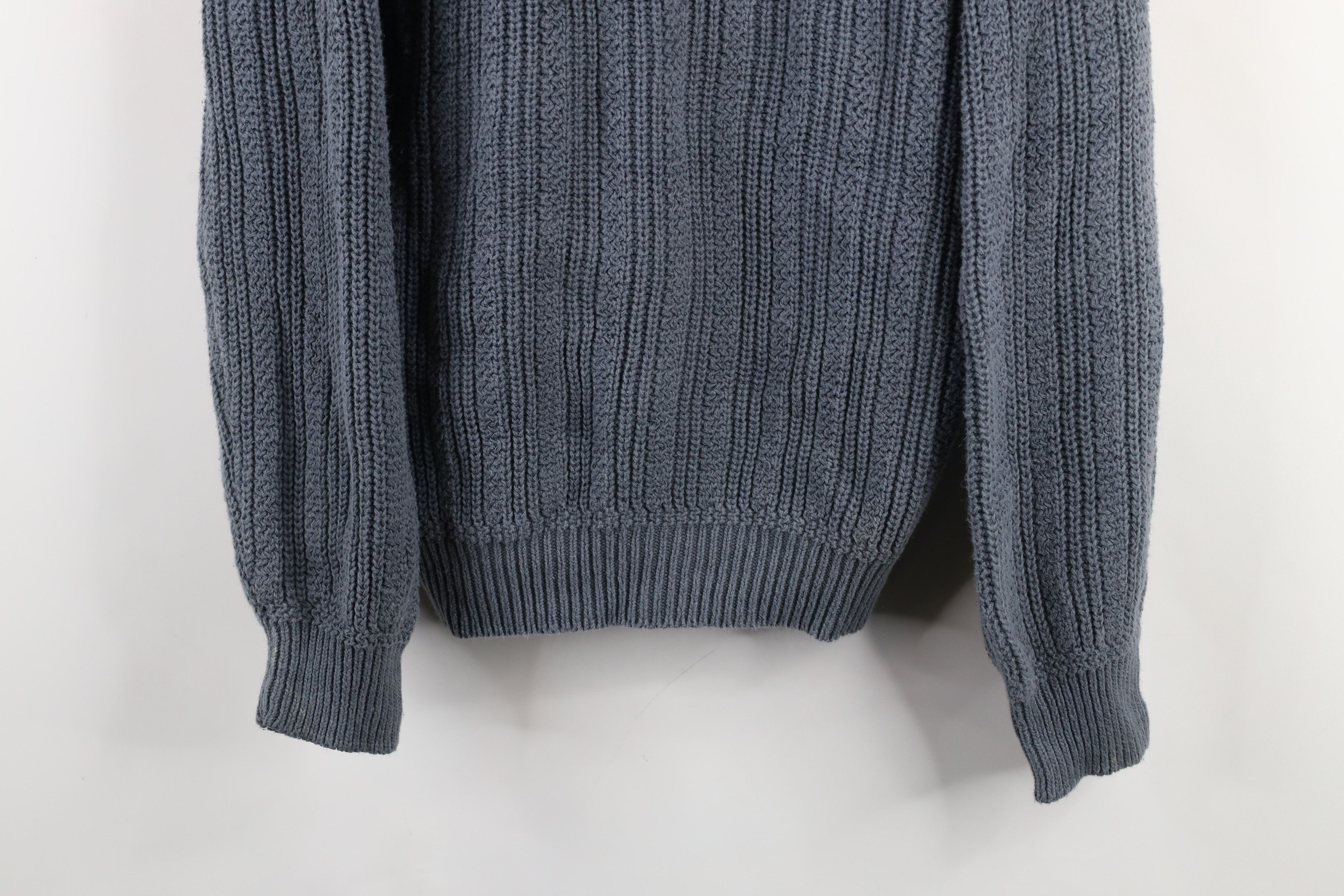 Vintage Vintage 90s Streetwear Chunky Ribbed Knit Sweater Steel Blue Size US L / EU 52-54 / 3 - 3 Thumbnail