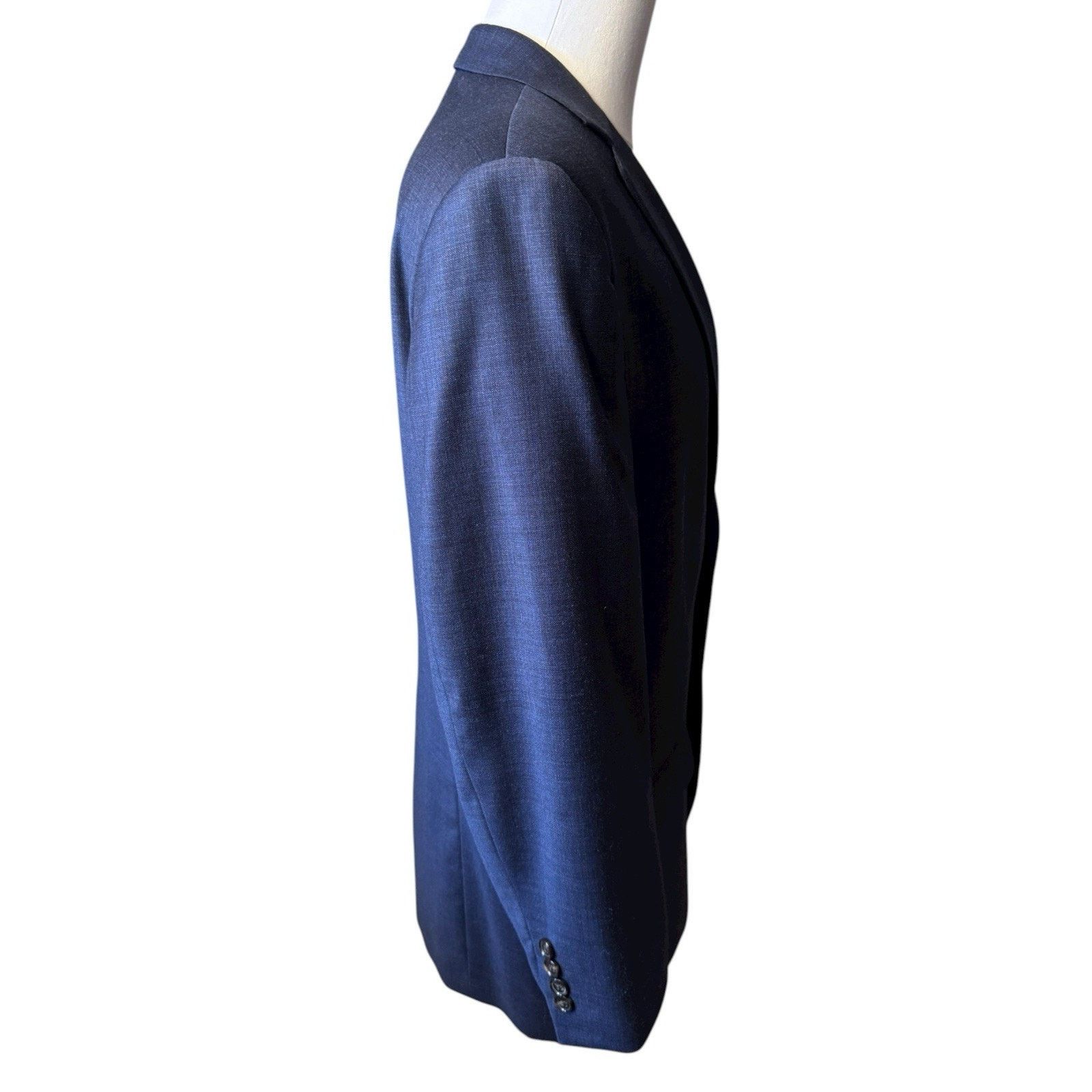 Ralph Lauren Ralph Lauren Wool Navy Blue Plaid Two Button Sport Coat Size 44R - 5 Thumbnail