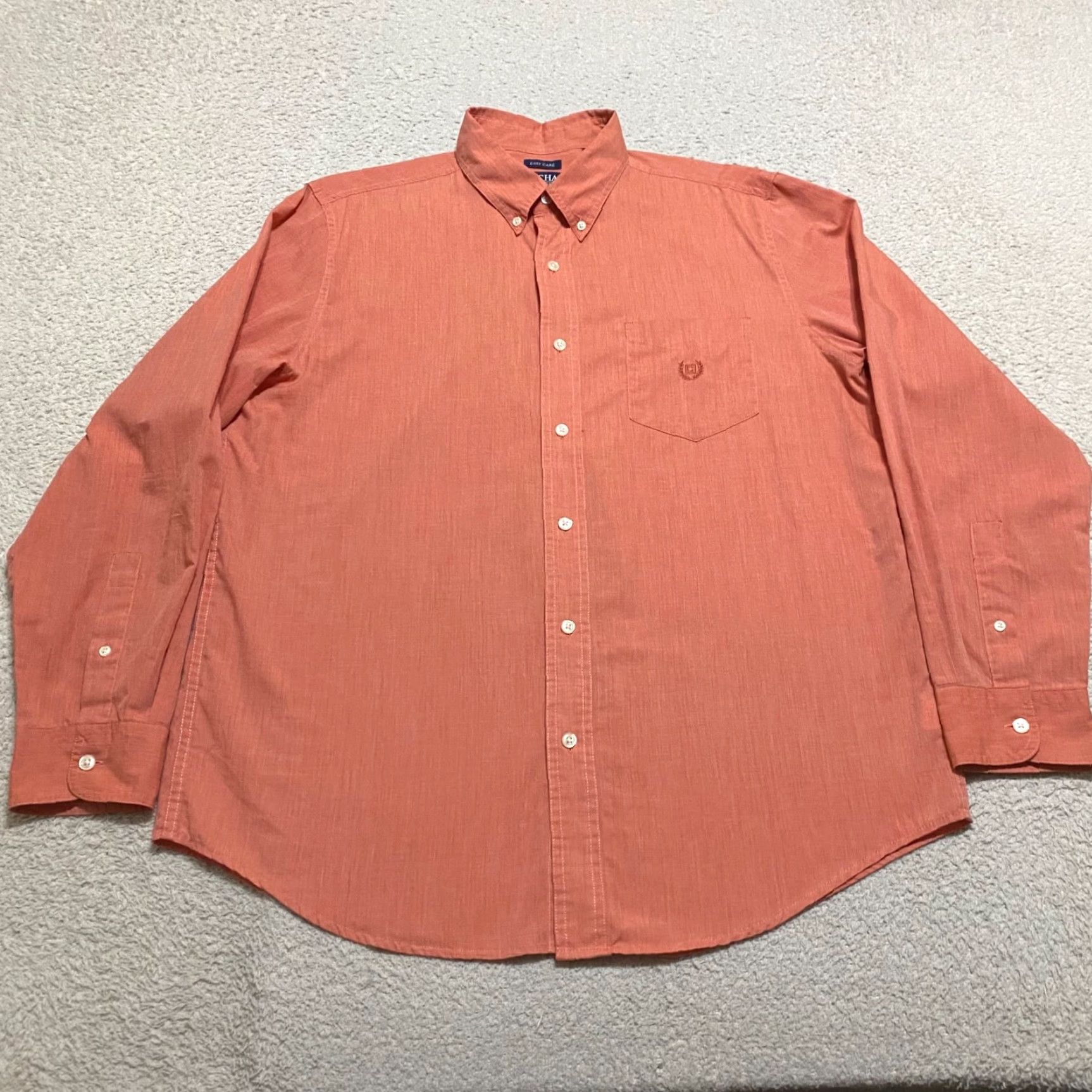 Chaps Ralph Lauren Chaps Mens Large Shirt Orange Long Sleeve Button-Down Easy Care Size US L / EU 52-54 / 3 - 3 Thumbnail