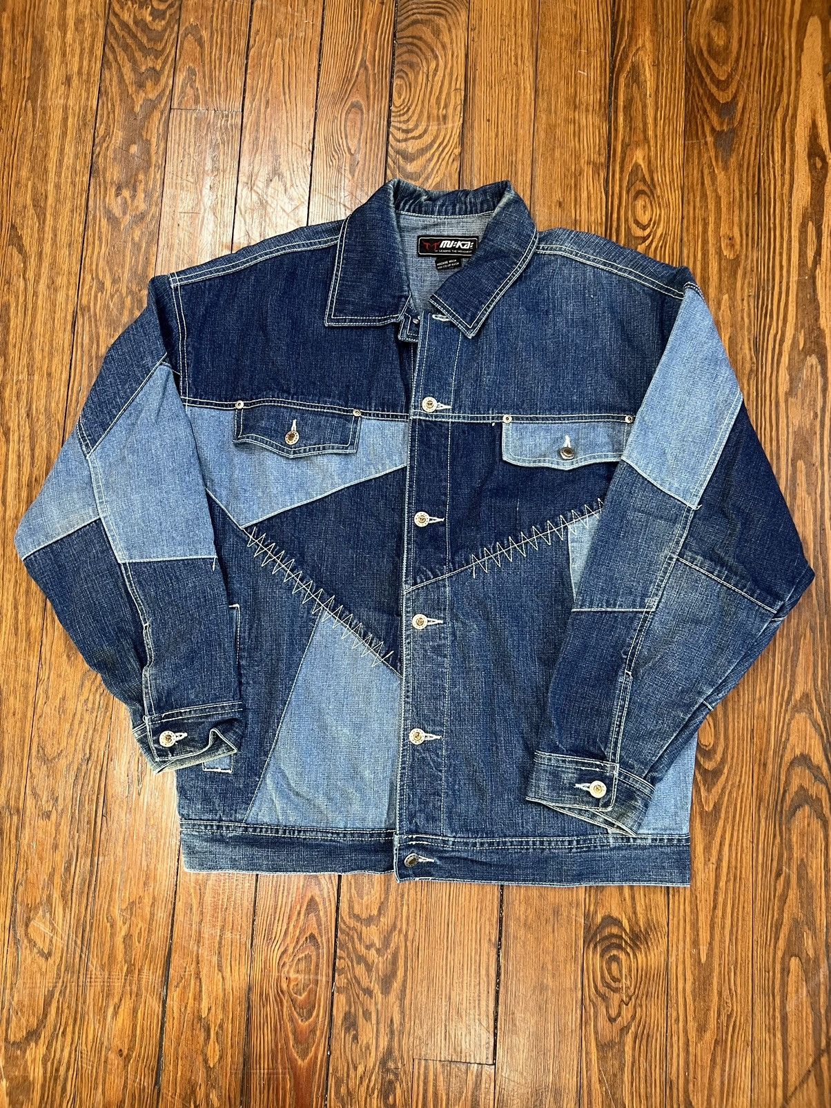 Japanese Brand × Vintage Y2K Patchwork Denim Jeans + Jacket Set Baggy Grunge Size US 32 / EU 48 - 7 Thumbnail