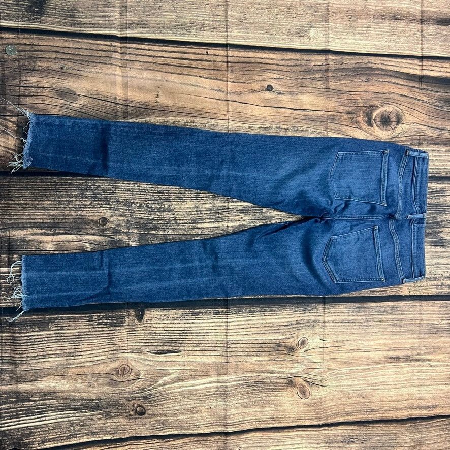 Agolde Agolde Women's Skinny Jeans Size 27 Medium Wash Frayed Hem Size 27" / US 4 / IT 40 - 4 Thumbnail