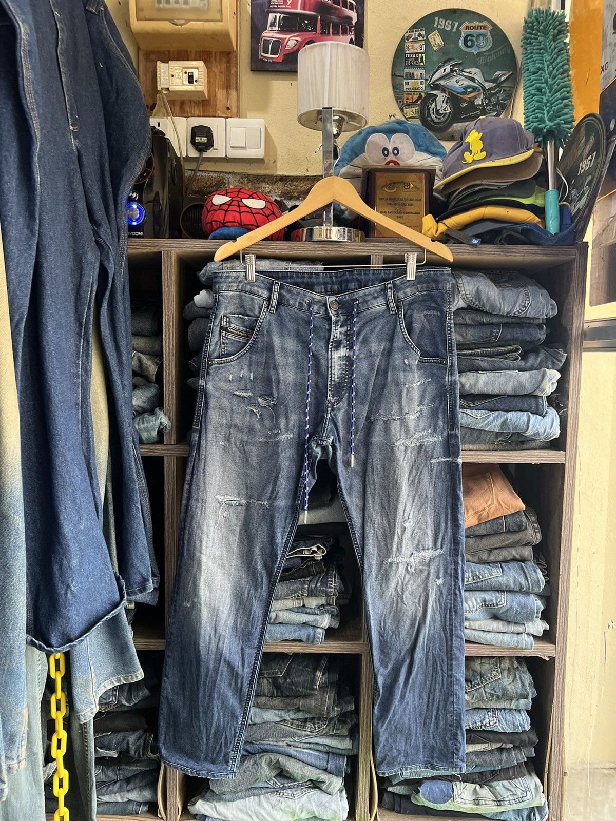 Diesel 🔥Vintage Diesel Stretchable Distressed Denim Sweatpants Size US 36 / EU 52 - 1 Thumbnail
