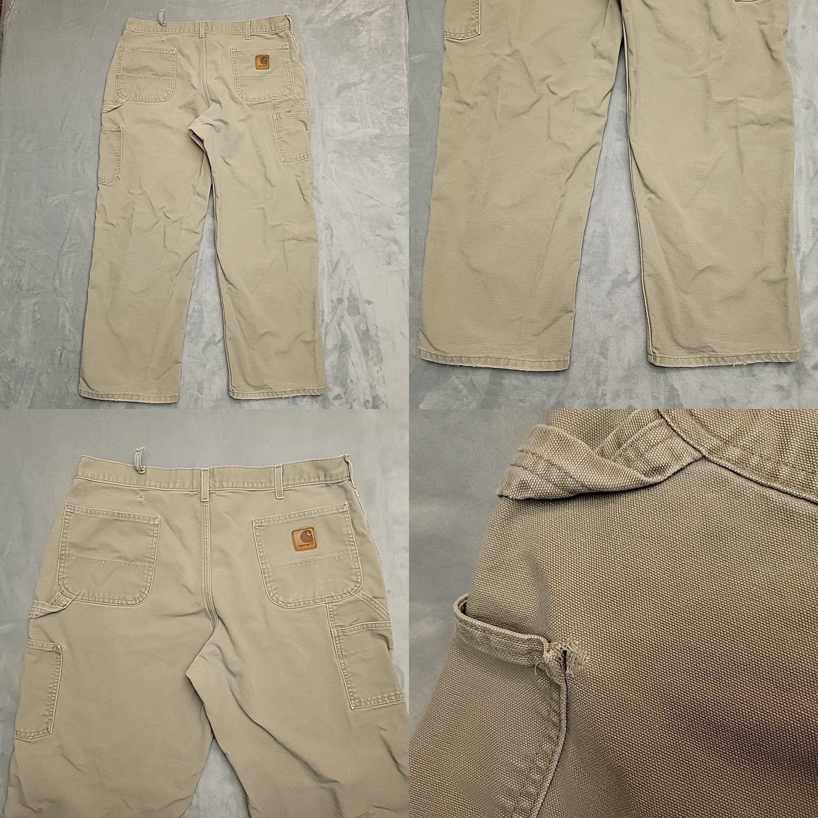 Carhartt VTG Carhartt Pants Mens 40x30 Khaki Dungaree Canvas Carpenter Faded B11 DES Size US 40 / EU 56 - 8 Thumbnail