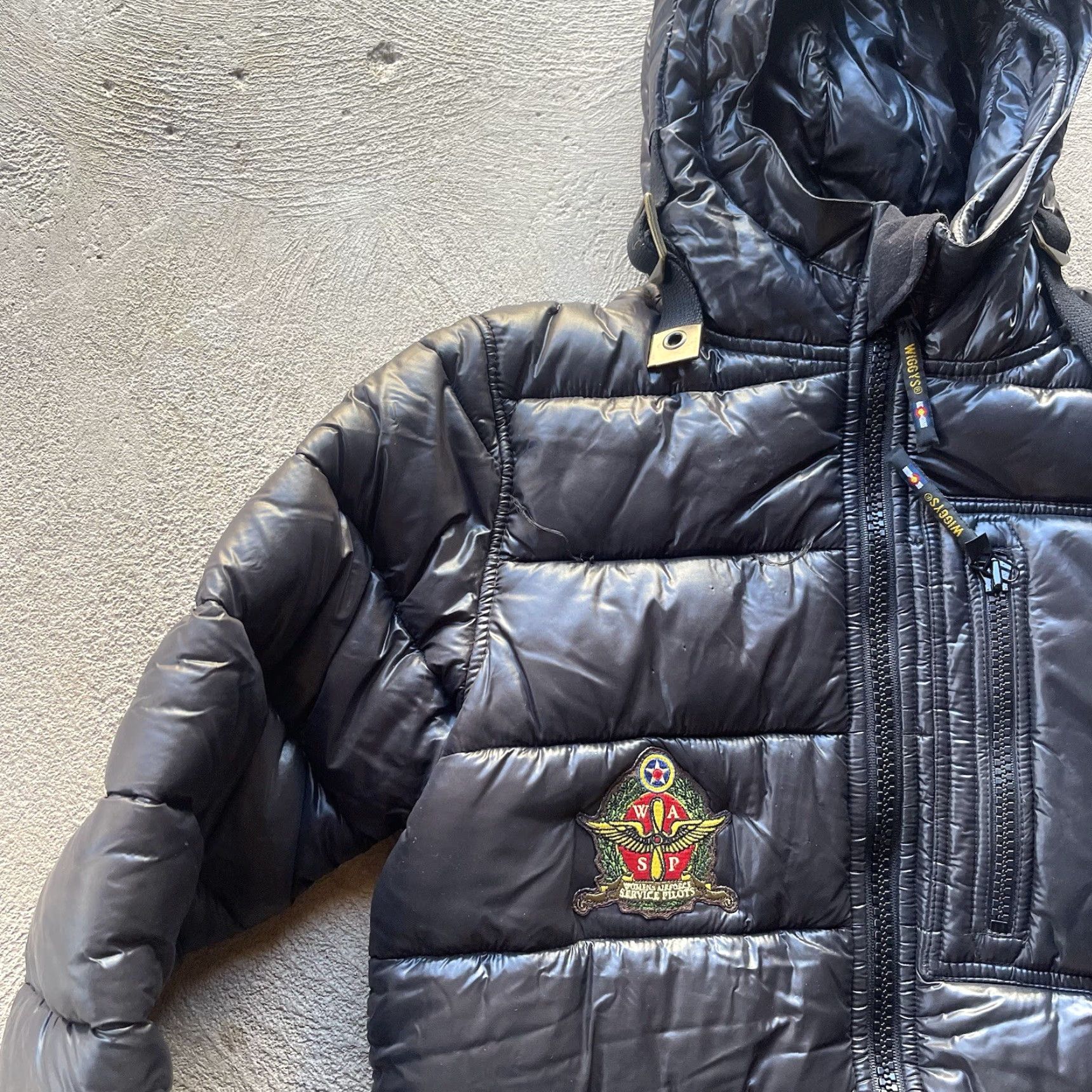 Vintage Wiggy's Jacket Womens 2 Black Puffer Jacket Quilted Embroidered Zip Long Sleeve Casual Travel Size XS / US 0-2 / IT 36-38 - 4 Thumbnail