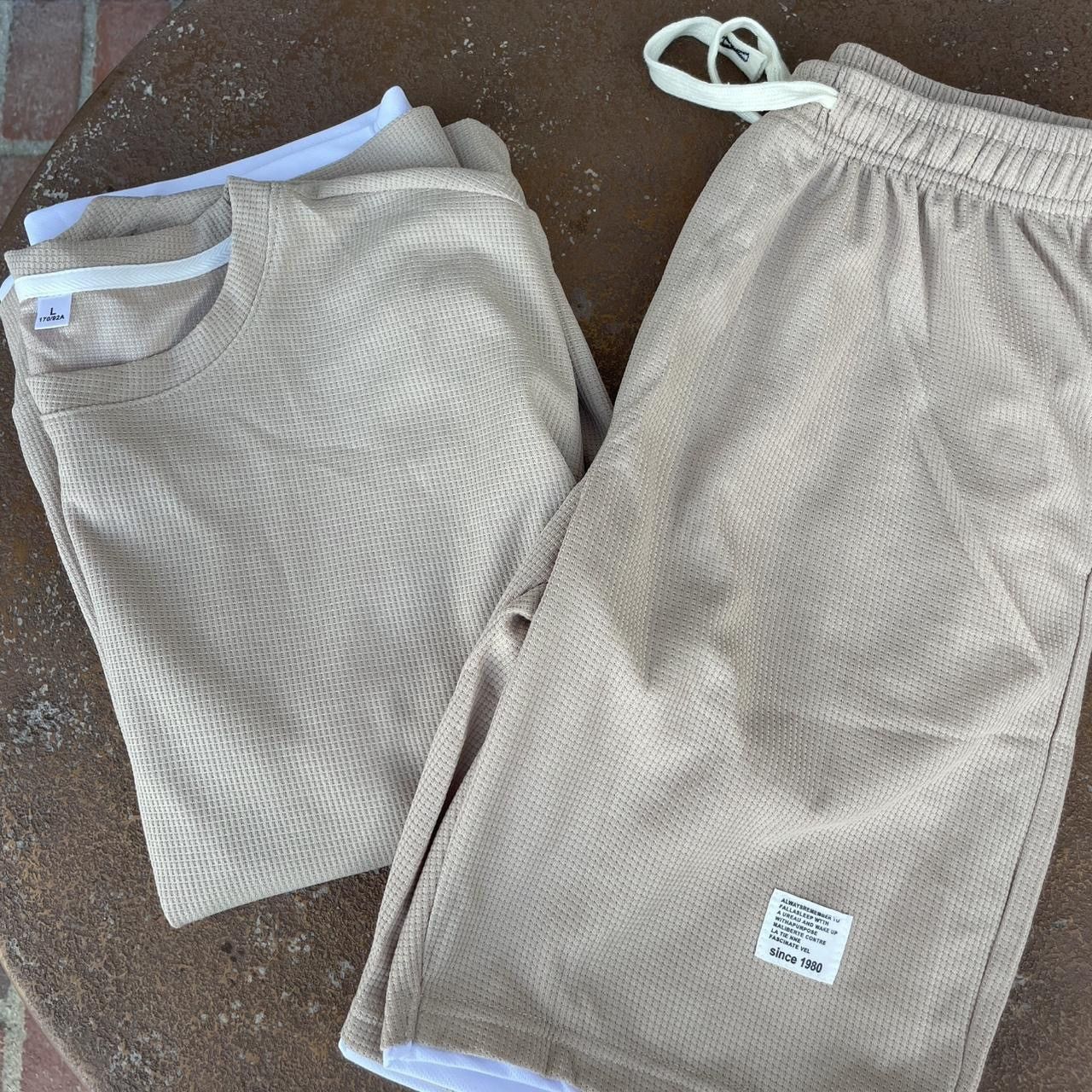 Zara Tan and white casual loungewear set / fits like a mens s Size US S / EU 44-46 / 1 - 5 Thumbnail