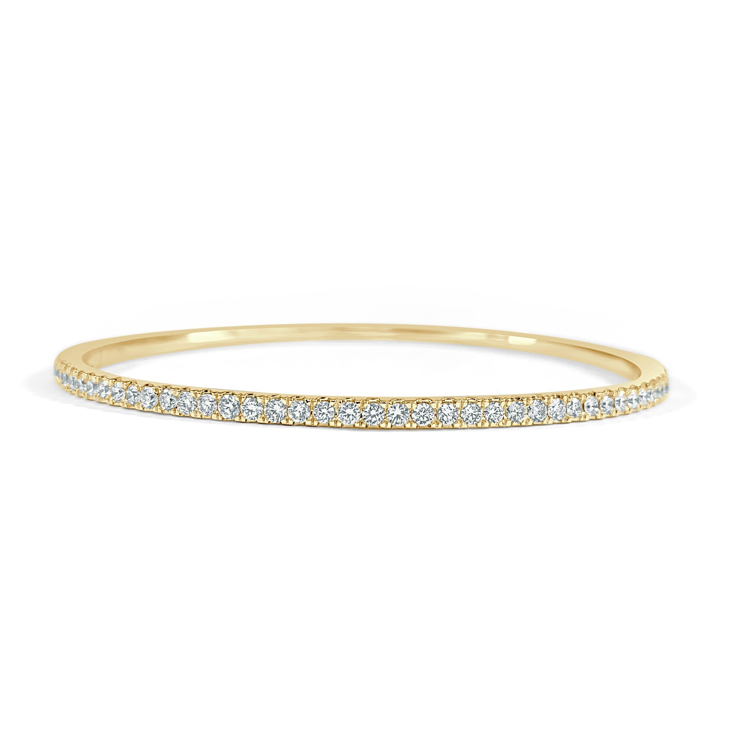 image of Tiffany Co Diamond Bangle In 14K Yellow Gold (1.00 Ctw), Women's