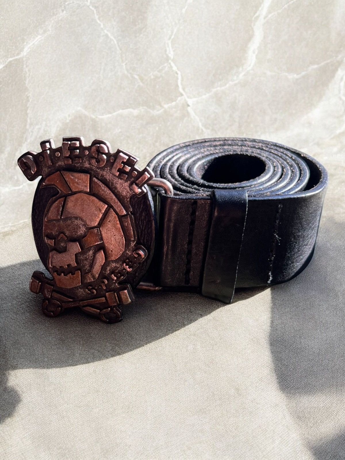 Diesel × Leather × Vintage DIESEL MOTOR SKULL METAL BELT Vintage LEATHER avant garde Size ONE SIZE - 9 Thumbnail