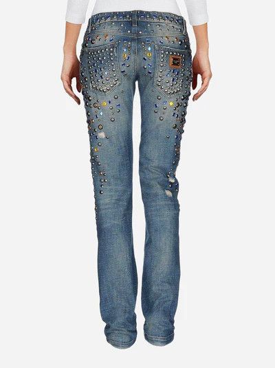 Dolce & Gabbana o1y0825 Checked Denim Pant in Blue Size 27" / US 4 / IT 40 - 2 Thumbnail