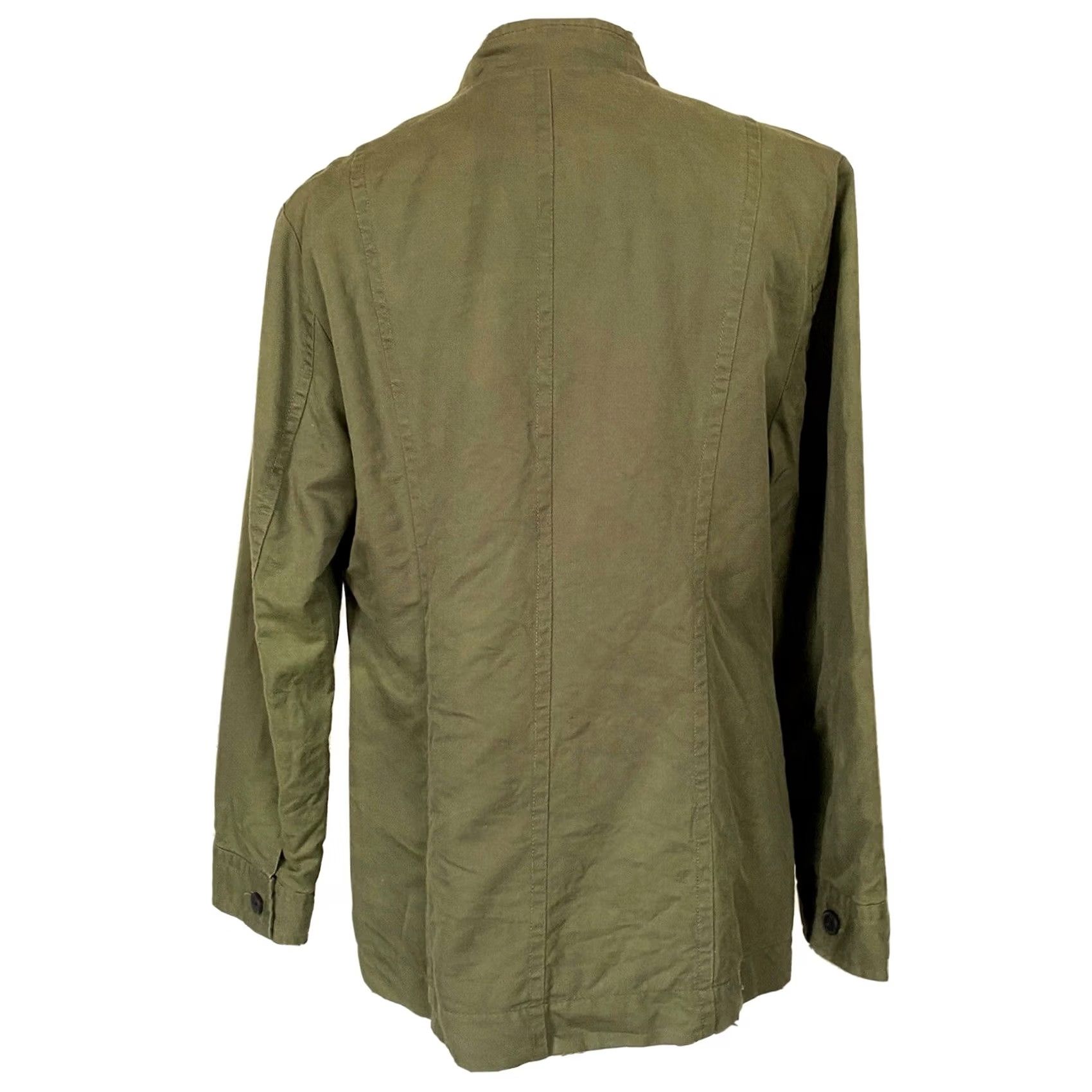 Coldwater Creek Coldwater Creek Jacket Army Green Linen Blend Button Front Petite 12P Pockets Women's Short Jacket Size XL / US 12-14 / IT 48-50 - 4 Thumbnail