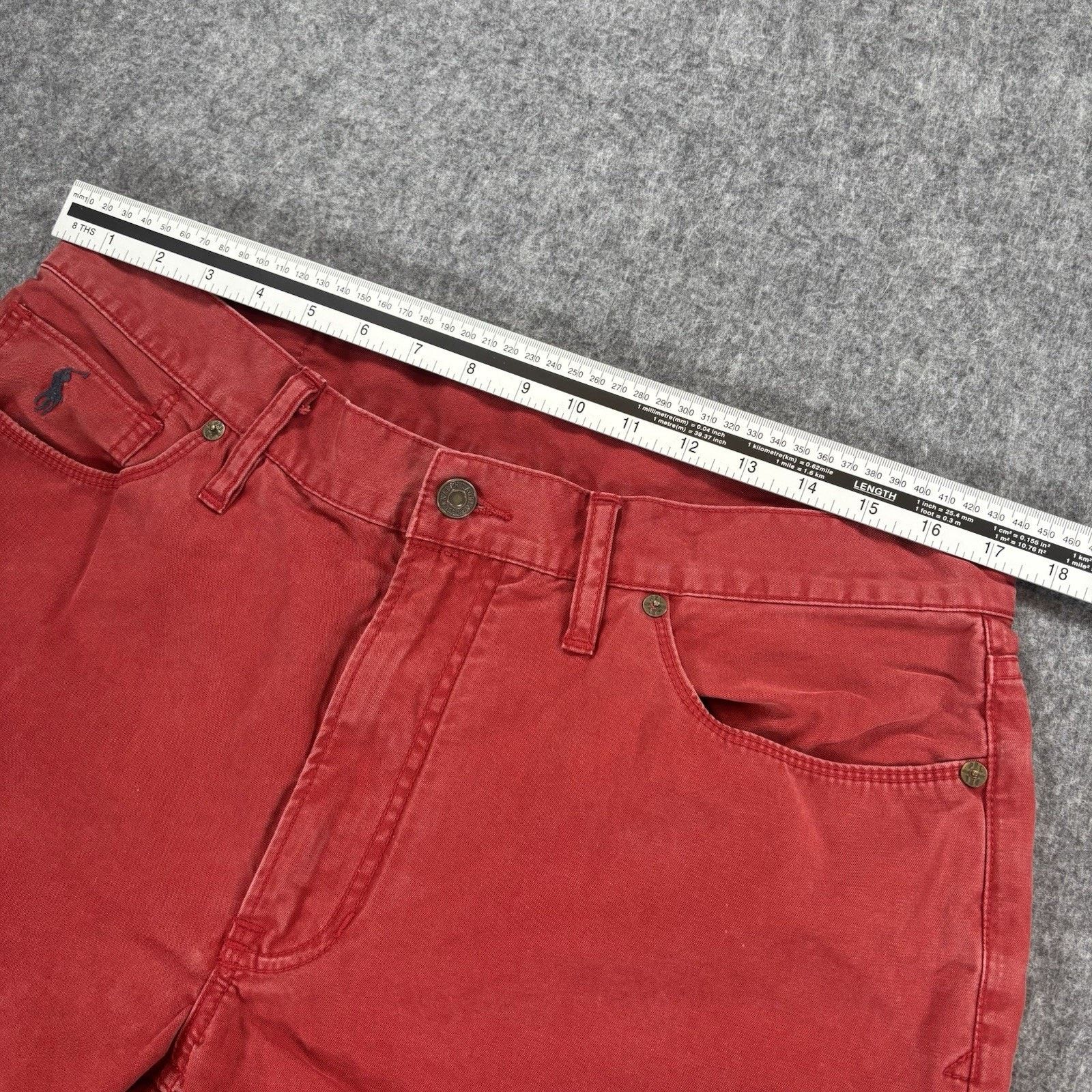 Polo Ralph Lauren Polo Ralph Lauren Red Dungarees Pants 35x32 Straight Leg Size US 35 - 10 Thumbnail