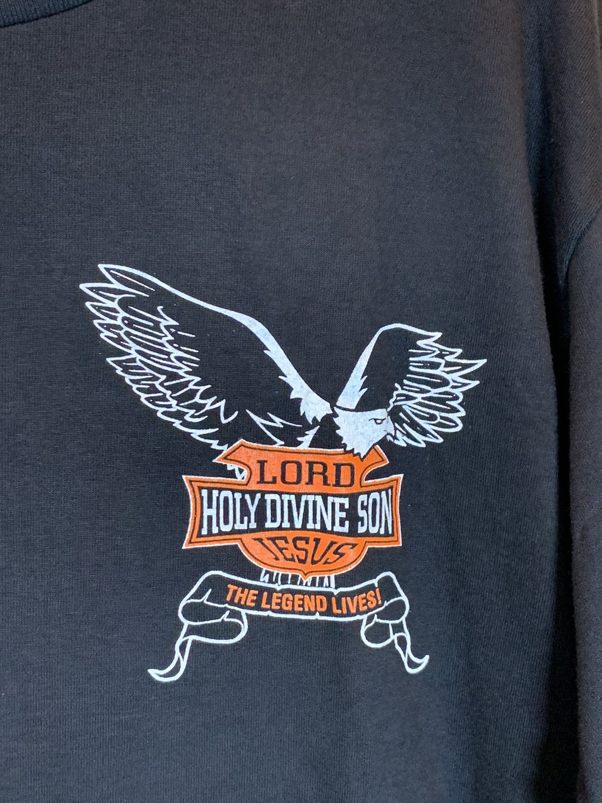 Vintage RARE Vintage Holy Divine Son Jesus Harley Biker Parody Shirt Size US L / EU 52-54 / 3 - 5 Thumbnail