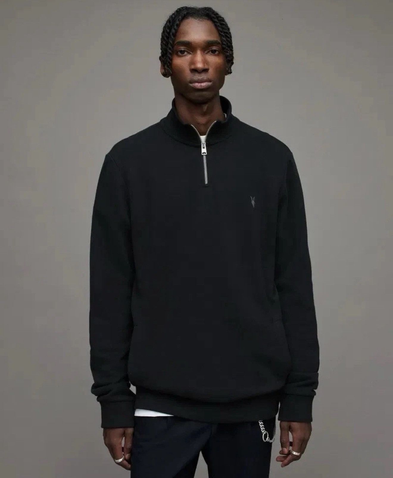 Allsaints Allsaints Raven Half Zip Funnel Neck Sweatshirt Top Logo Size US M / EU 48-50 / 2 - 1 Thumbnail