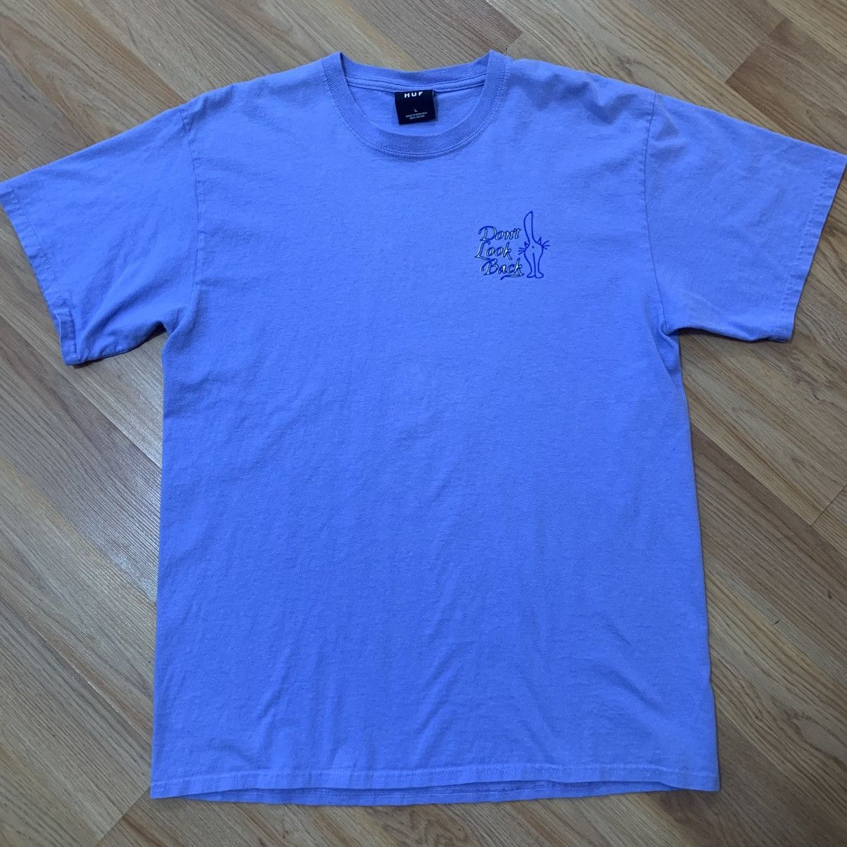 Huf Sz L- HUF Don’t Look Back Cat Tee (Blue/Yellow) Size US L / EU 52-54 / 3 - 1 Thumbnail