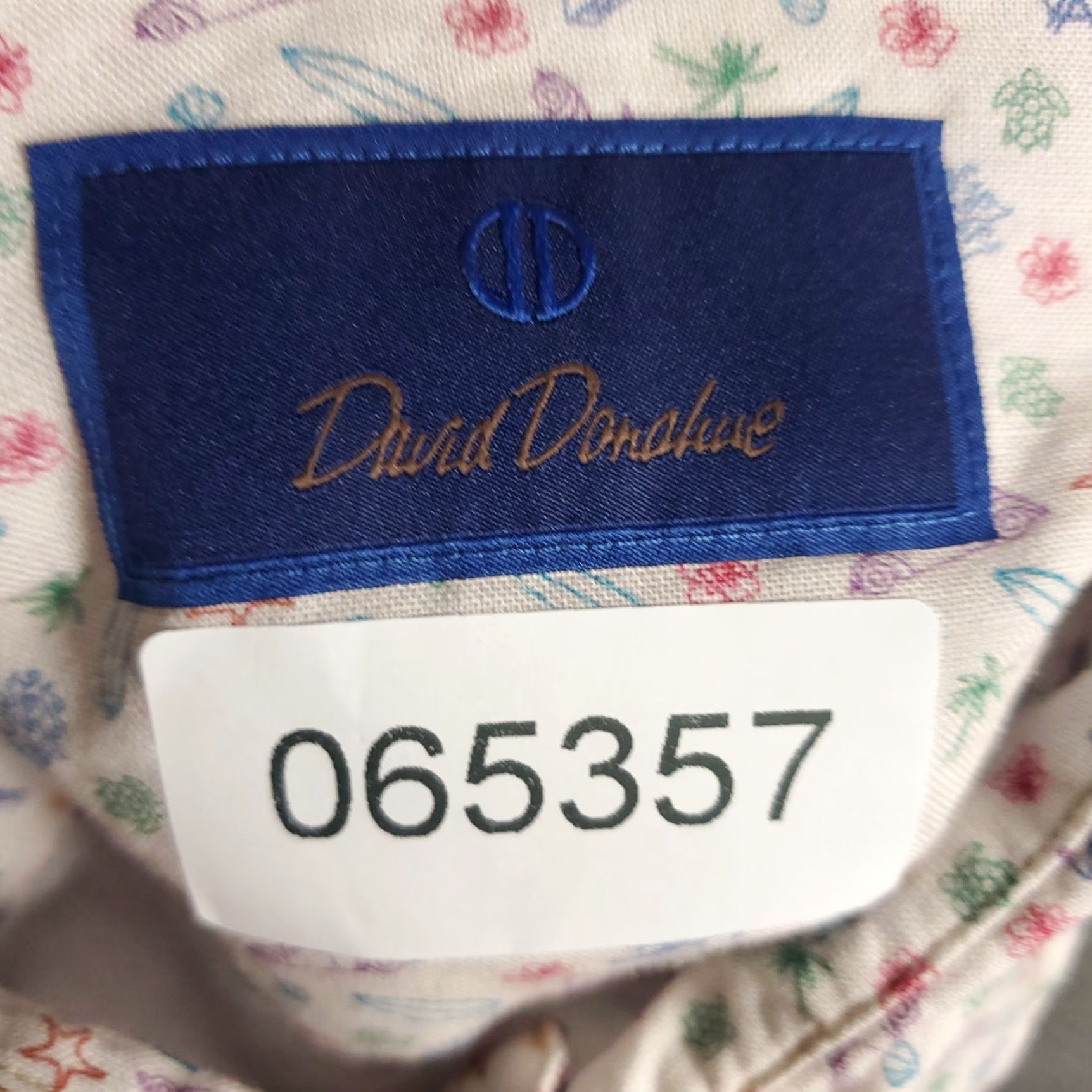 David Donahue David Donahue Shirt Mens Large Blue Purple Linen Cotton Button Up Short Sleeve Shirt Size US L / EU 52-54 / 3 - 7 Thumbnail