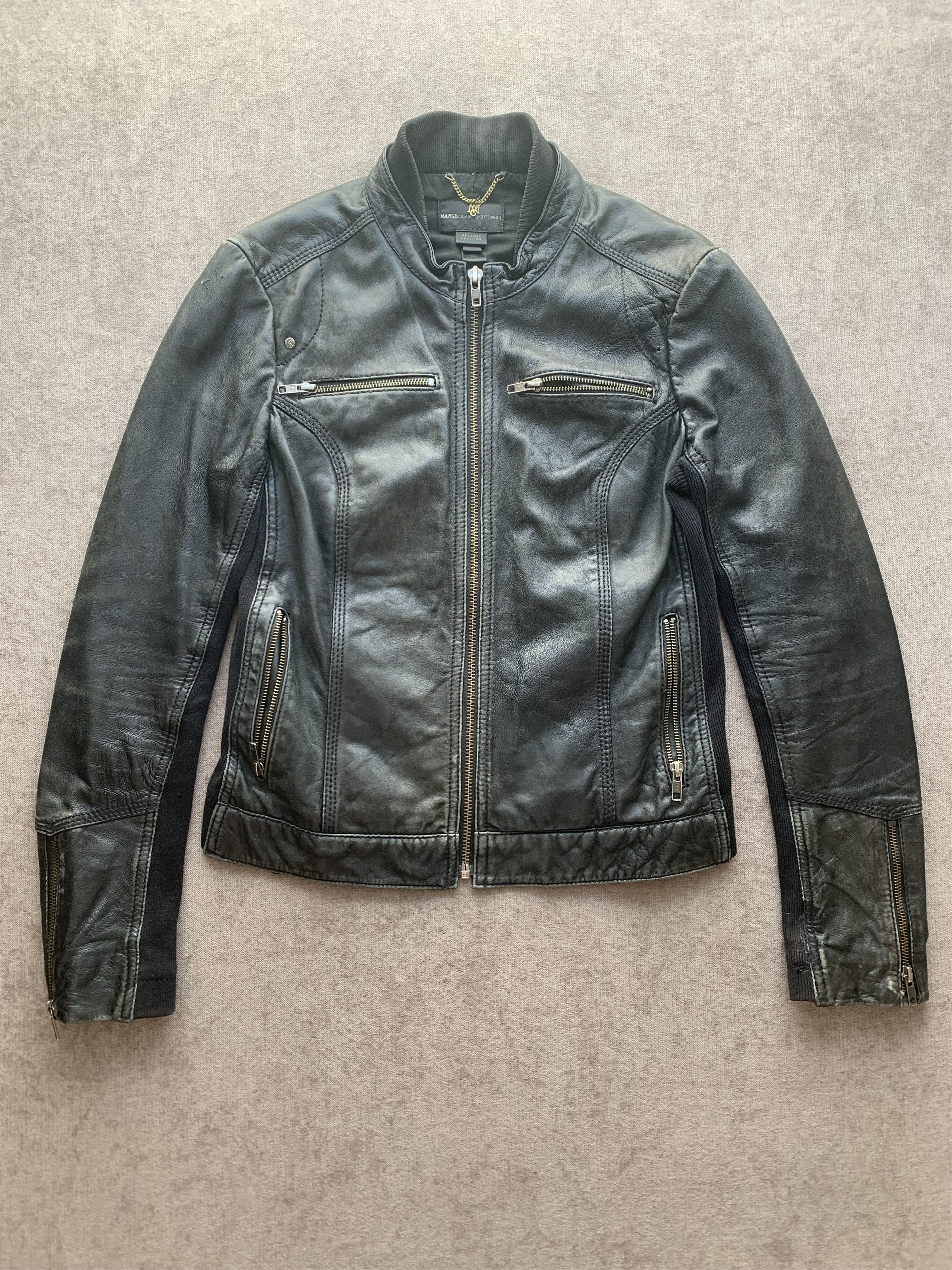 Mango Veste en cuir Mango Casual Sportswear – Taille L – Noire Size L / US 10 / IT 46 - 1 Thumbnail