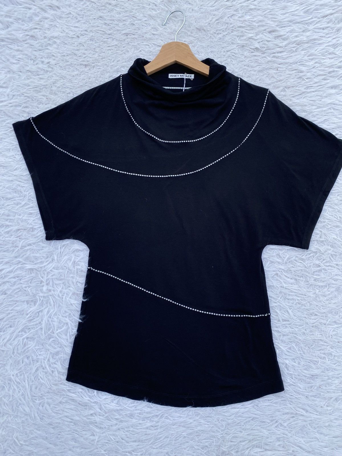 Issey Miyake Rare Issey Miyake Stylized turtleneck Decorative dotted Top Size S / US 4 / IT 40 - 4 Thumbnail