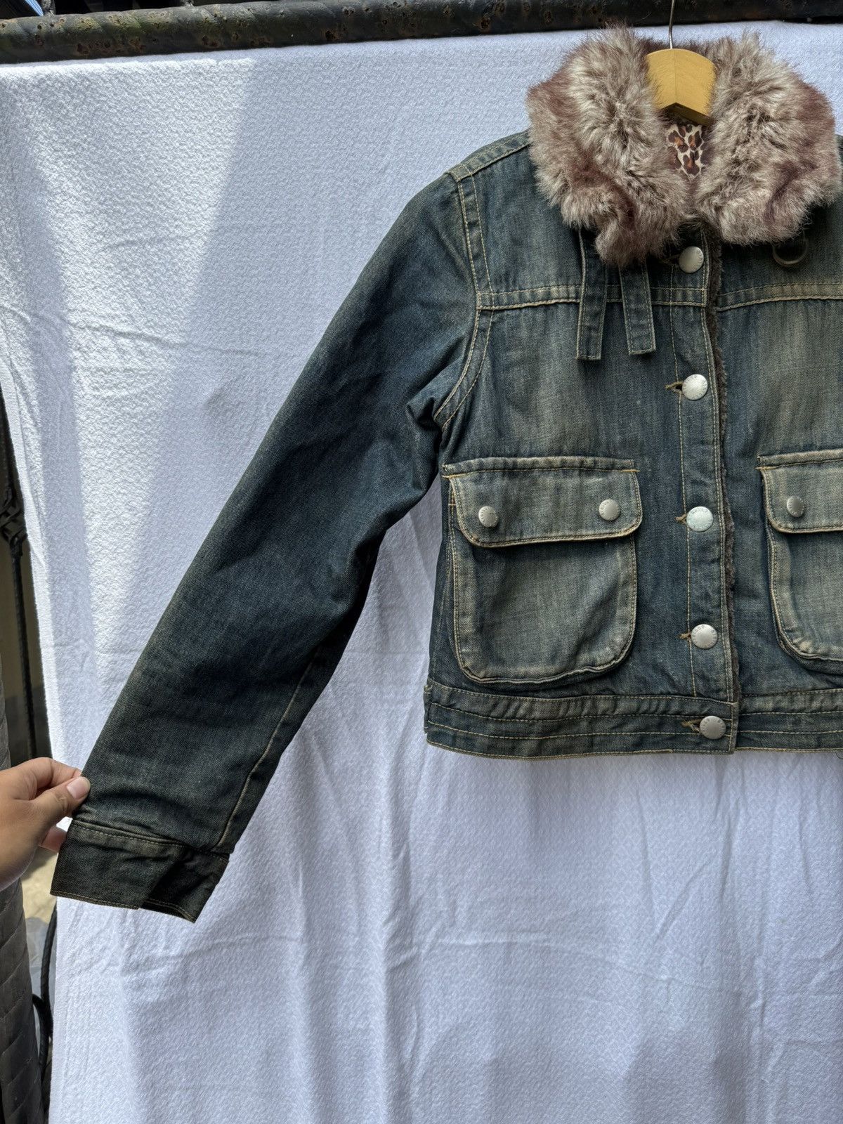 Yohji Yamamoto Fur Denim Jacket Sisley Ifsixwasnine Lgb Styled Size US S / EU 44-46 / 1 - 3 Thumbnail