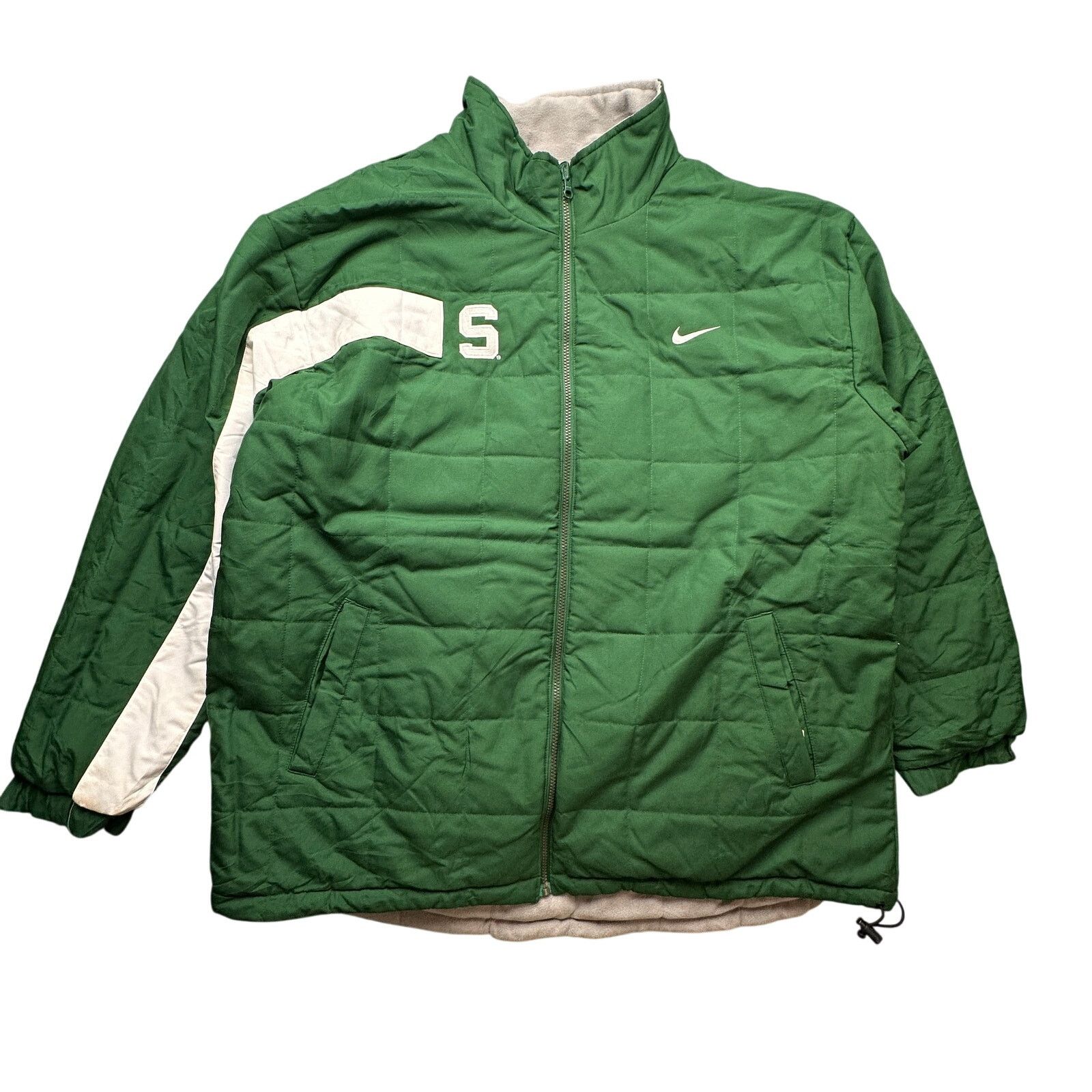 Nike VTG Nike Team Michigan State Reversible Quilted Jacket XL Size US XL / EU 56 / 4 - 1 Thumbnail