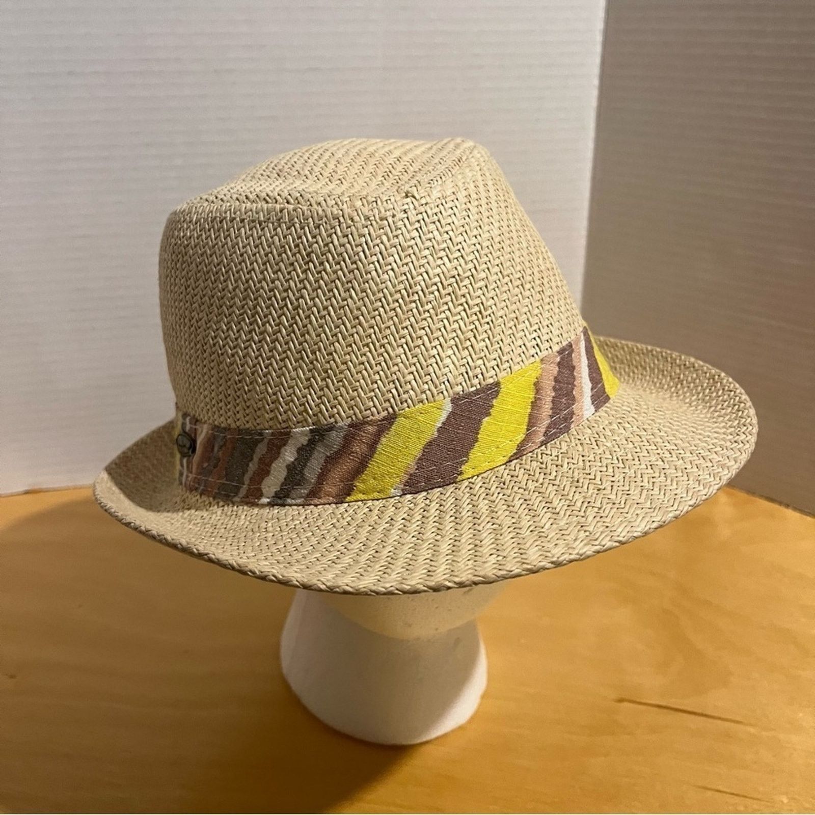 Panama Jack Original Panama Jack Fedora Hat Straw Look Natural Woven Size ONE SIZE - 4 Thumbnail