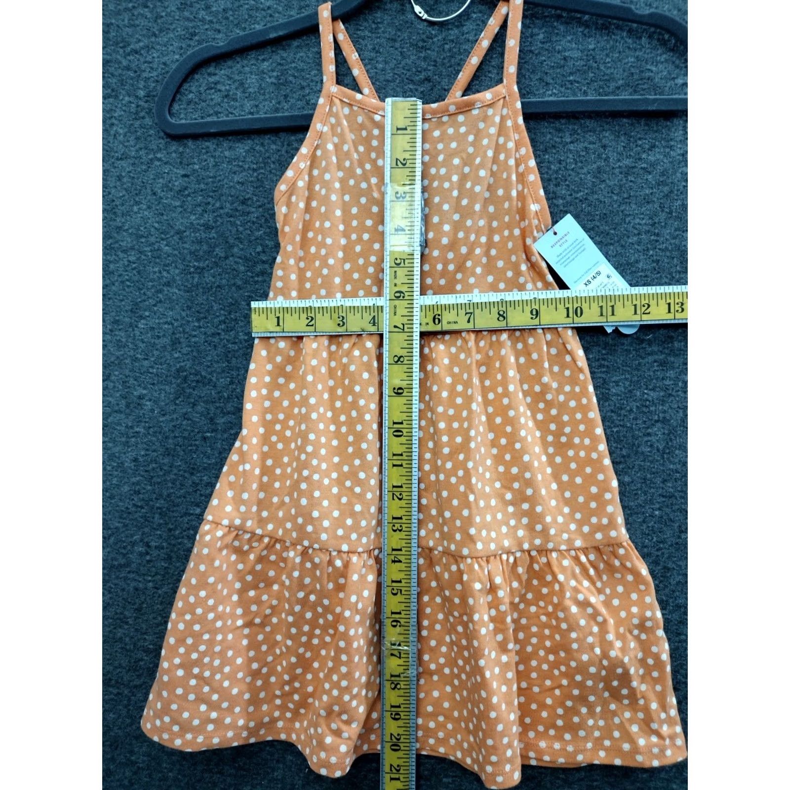 Vintage Cat & Jack Girls Mini Dress XS Melon Dot Fit & Flare Sleeveless Size XS / US 0-2 / IT 36-38 - 4 Thumbnail