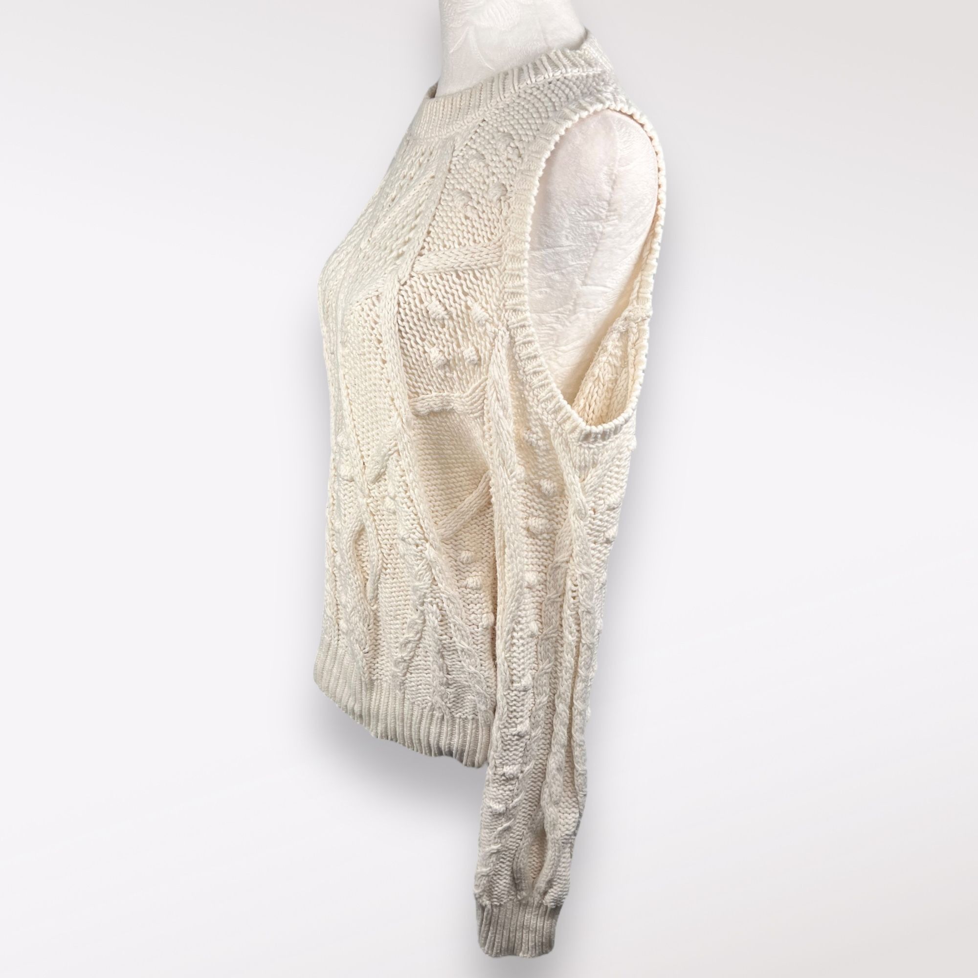 Lucky Brand Lucky Brand Open Knit Sweater Cold Shoulder Size Small Size S / US 4 / IT 40 - 4 Thumbnail