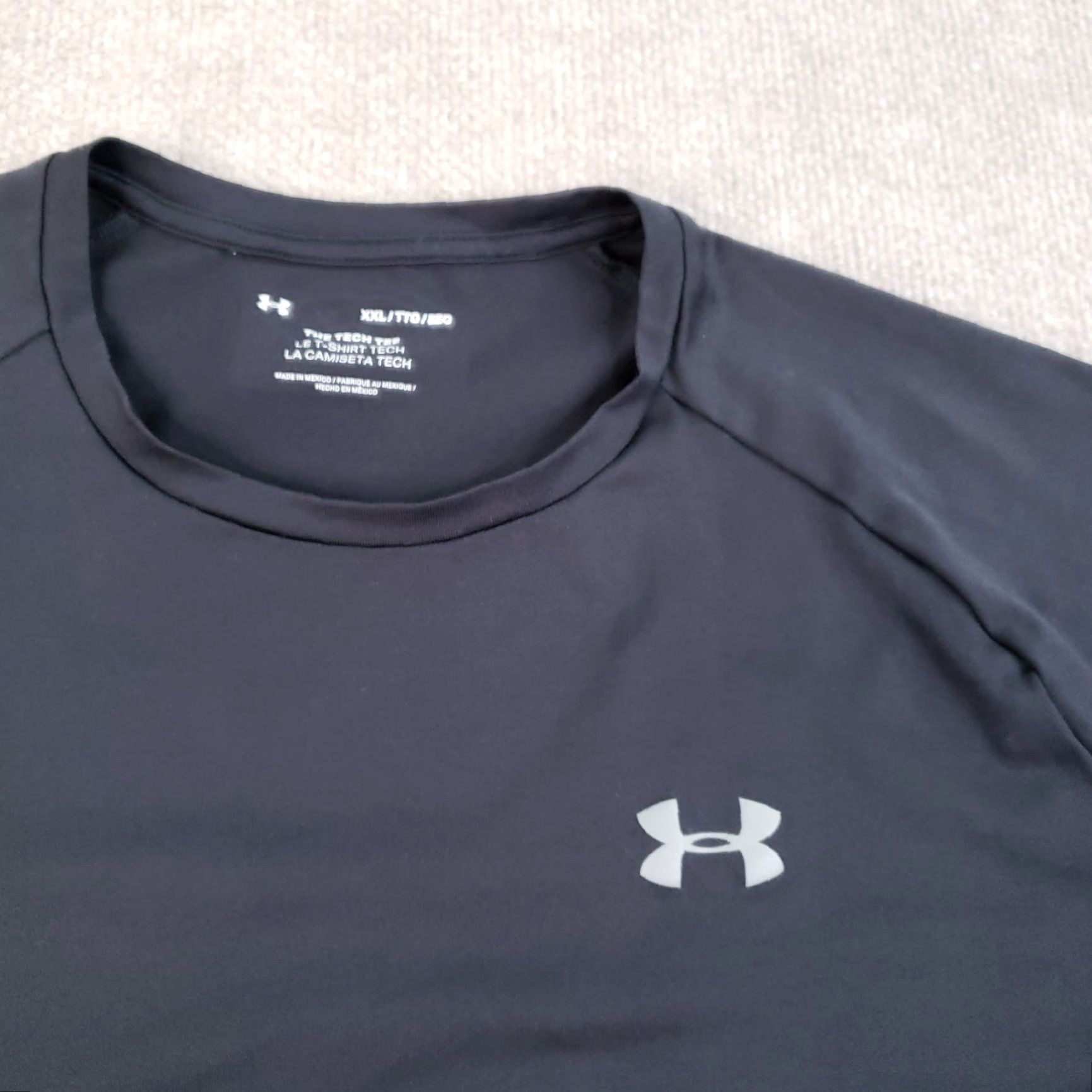 Under Armour Under Armour Shirt 2XL Black Tech Tee Crew Neck Short Sleeve Wicking Mens Size US XXL / EU 58 / 5 - 6 Thumbnail