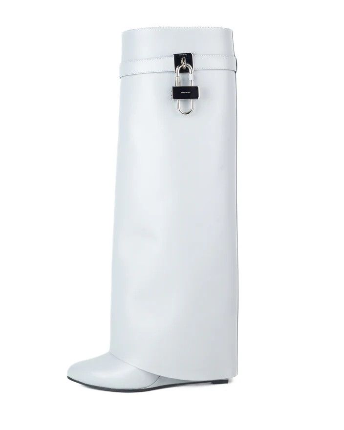 Givenchy o1lv12m0326 Shark Lock Pant Boots 90mm in White Size US 12 / IT 42 - 4 Thumbnail