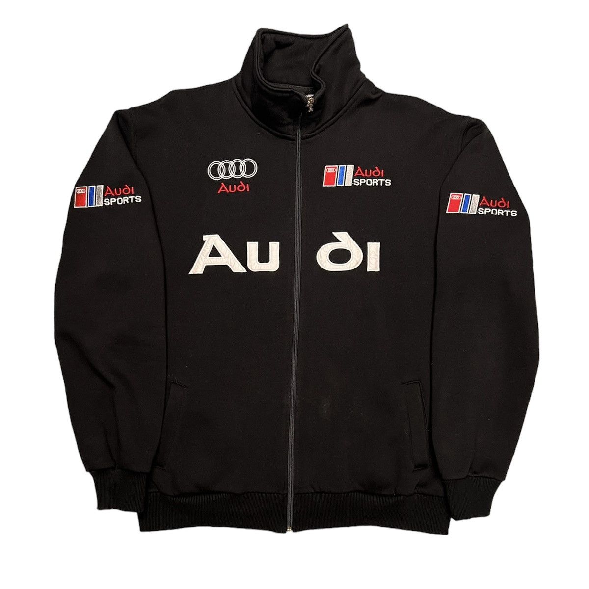 image of Vintage Audi Motorsport Racing Zip Up Sweatshirt in Black, Men's (Size 2XL)