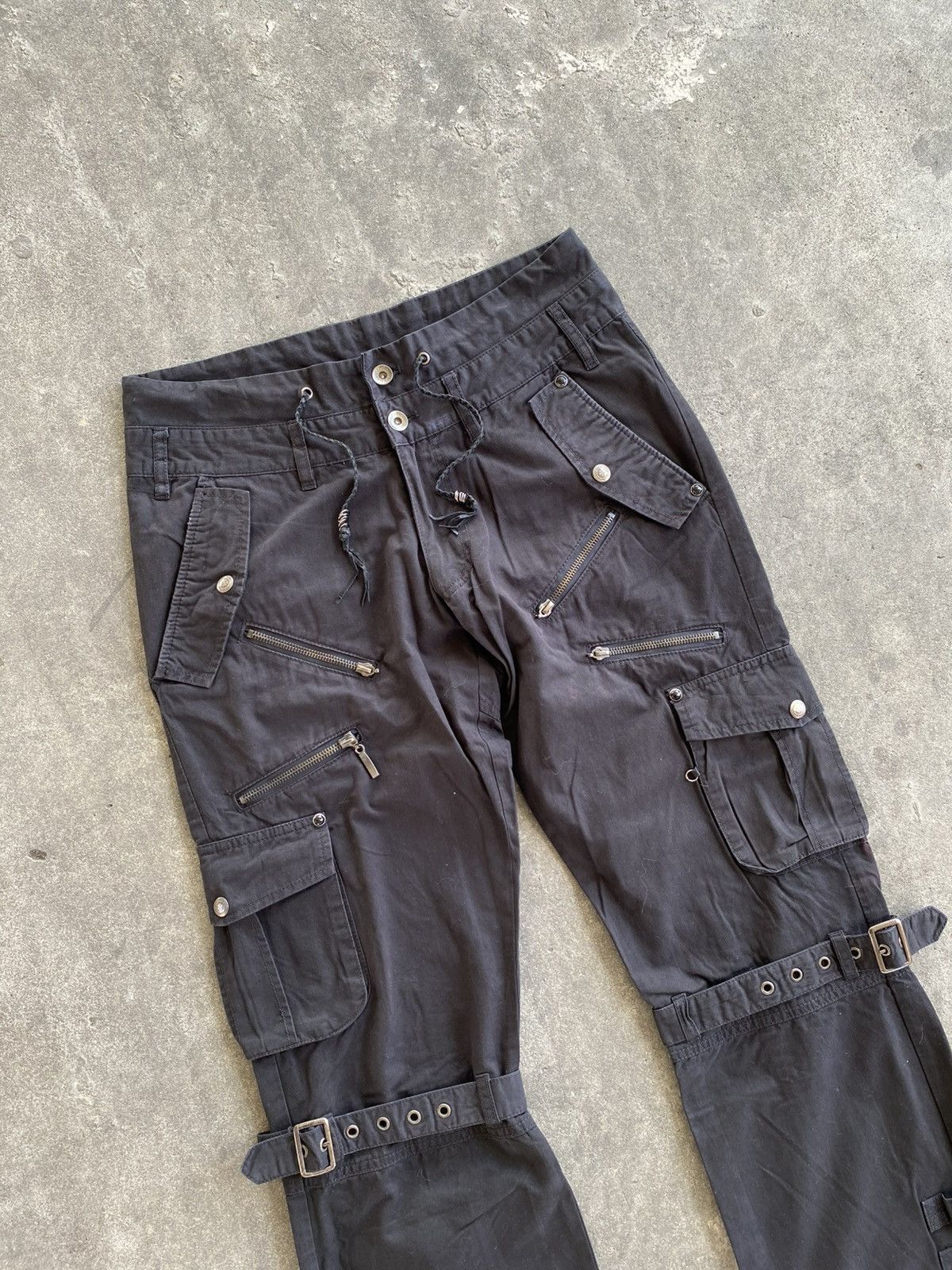 Japanese Brand × Vintage × semanticdesign Semantic Design Bondage Flare Cargo Pants Size US 31 - 3 Thumbnail