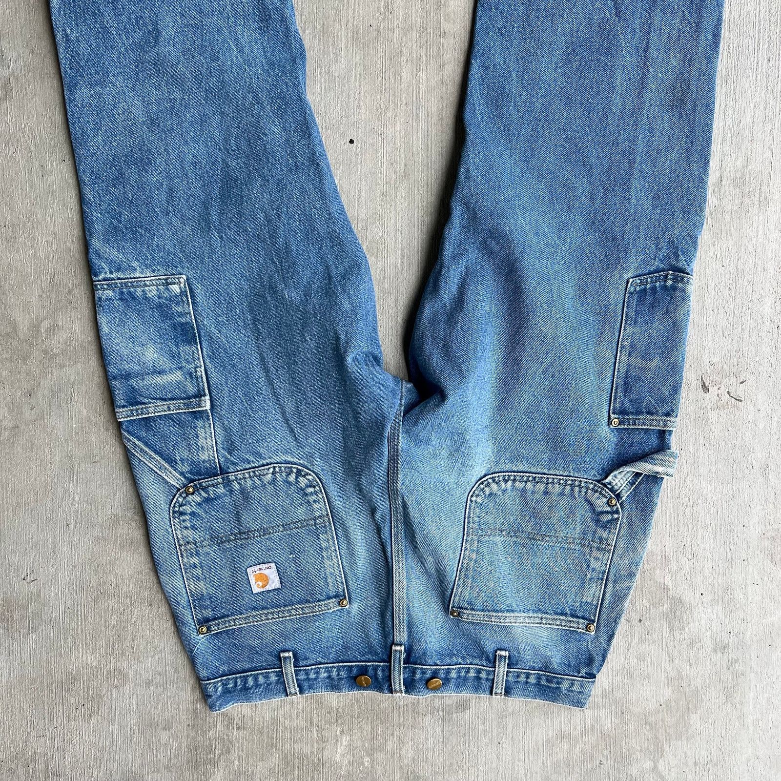 Carhartt × Vintage Carhartt denim fade blue B07 DNM double knee work wear pants Size US 34 / EU 50 - 11 Thumbnail
