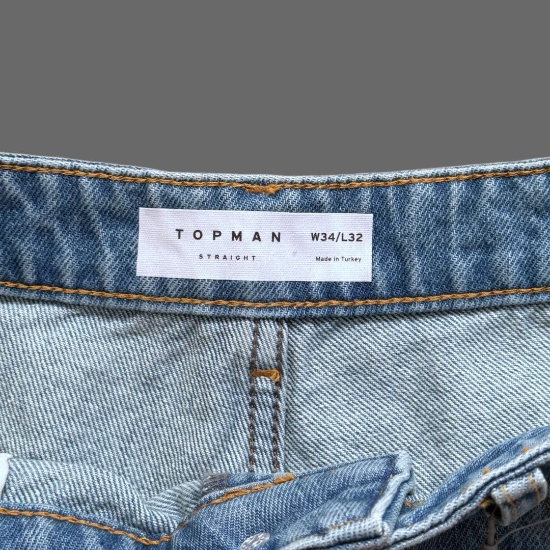 Topman Topman Straight Leg Denim Shorts Light Blue Wash 34 NWT Size US 34 / EU 50 - 4 Thumbnail