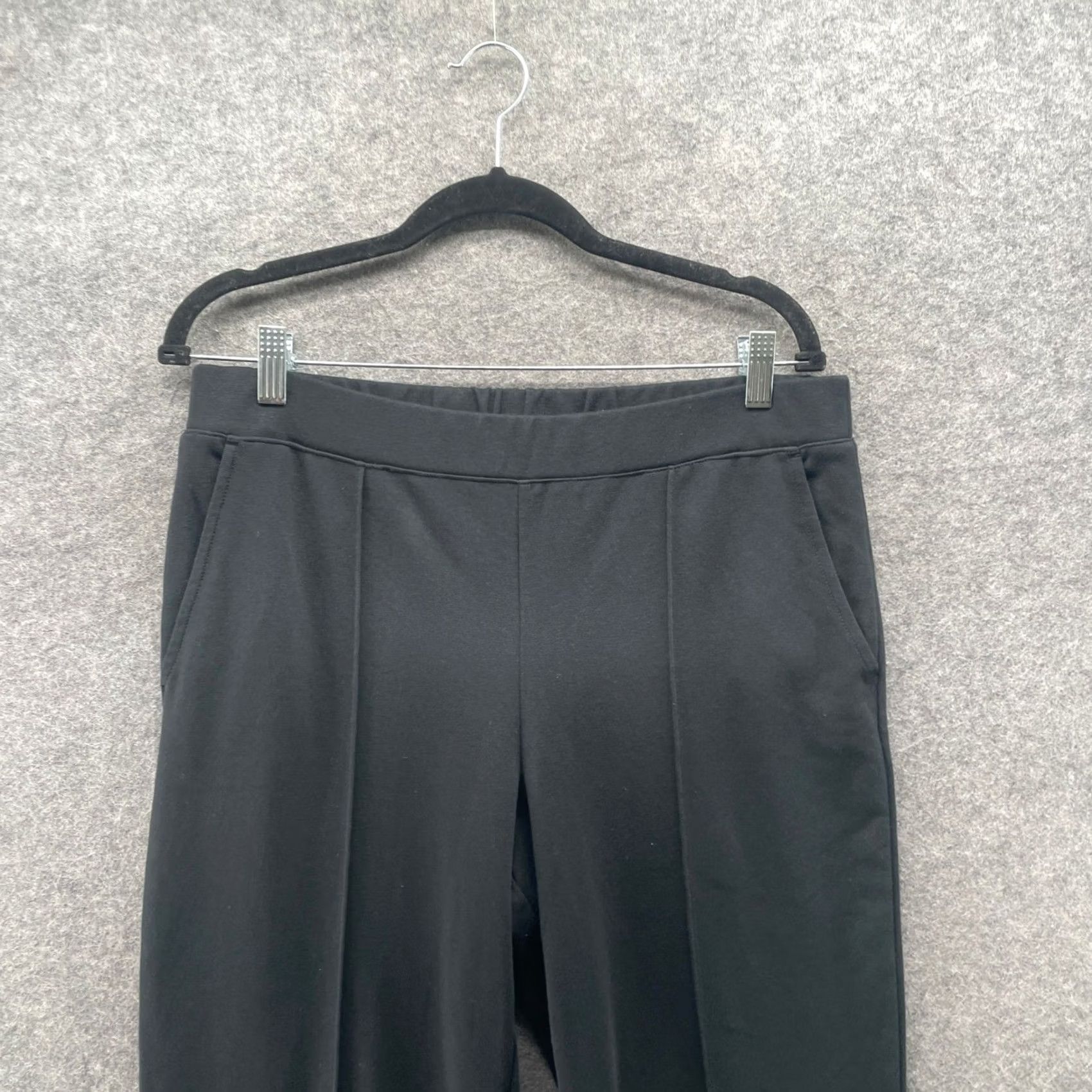 J.Crew J.Crew Pintuck Sweatpants Womens L Black High Rise Ponte Knit Slim Tapered Size 36" / US 14 / IT 50 - 3 Thumbnail