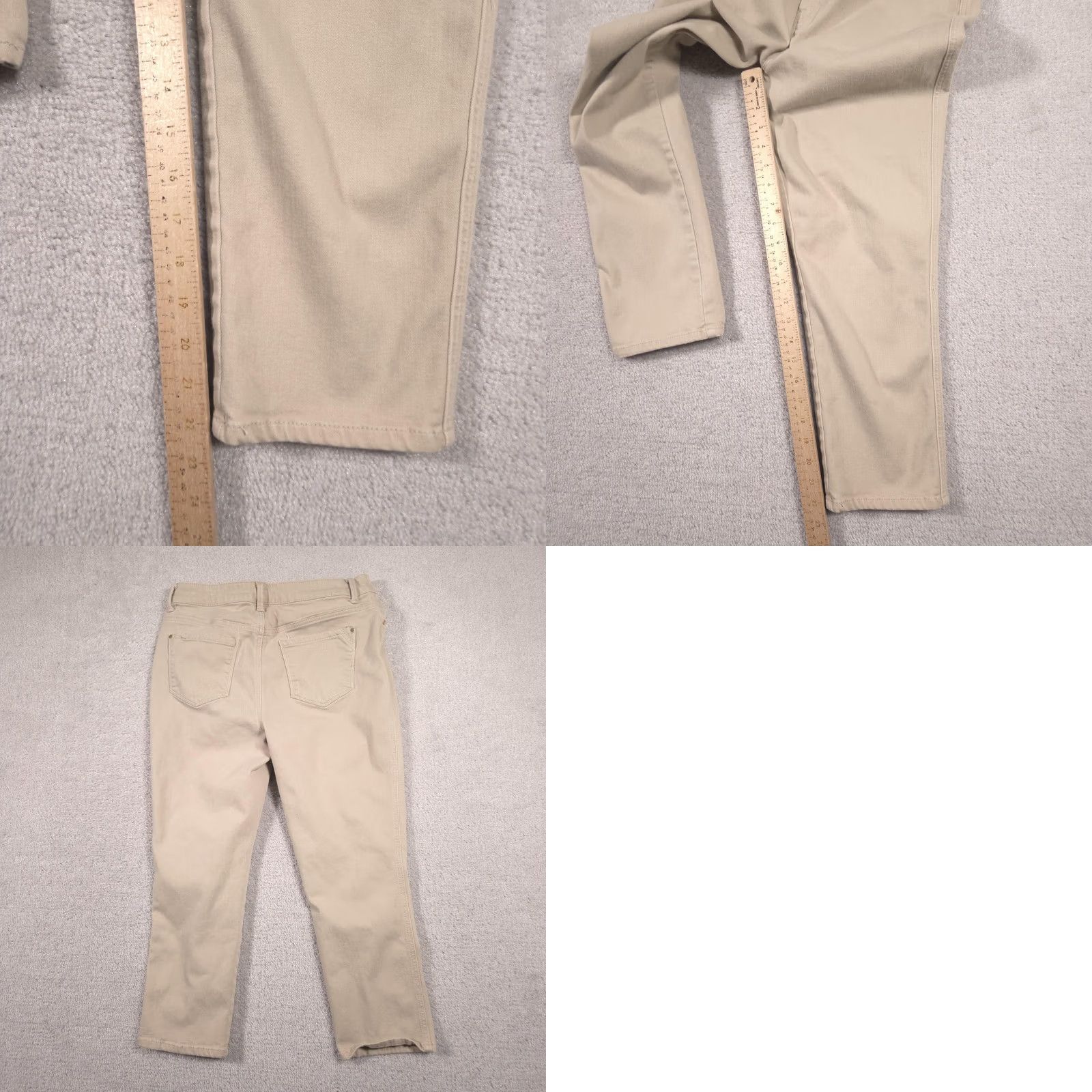 Vintage Chicos Platinum Crop Pants Womens 0 Beige Denim Straight Leg Stretch Casual Pants Size 25" / US 0 / IT 36 - 9 Thumbnail