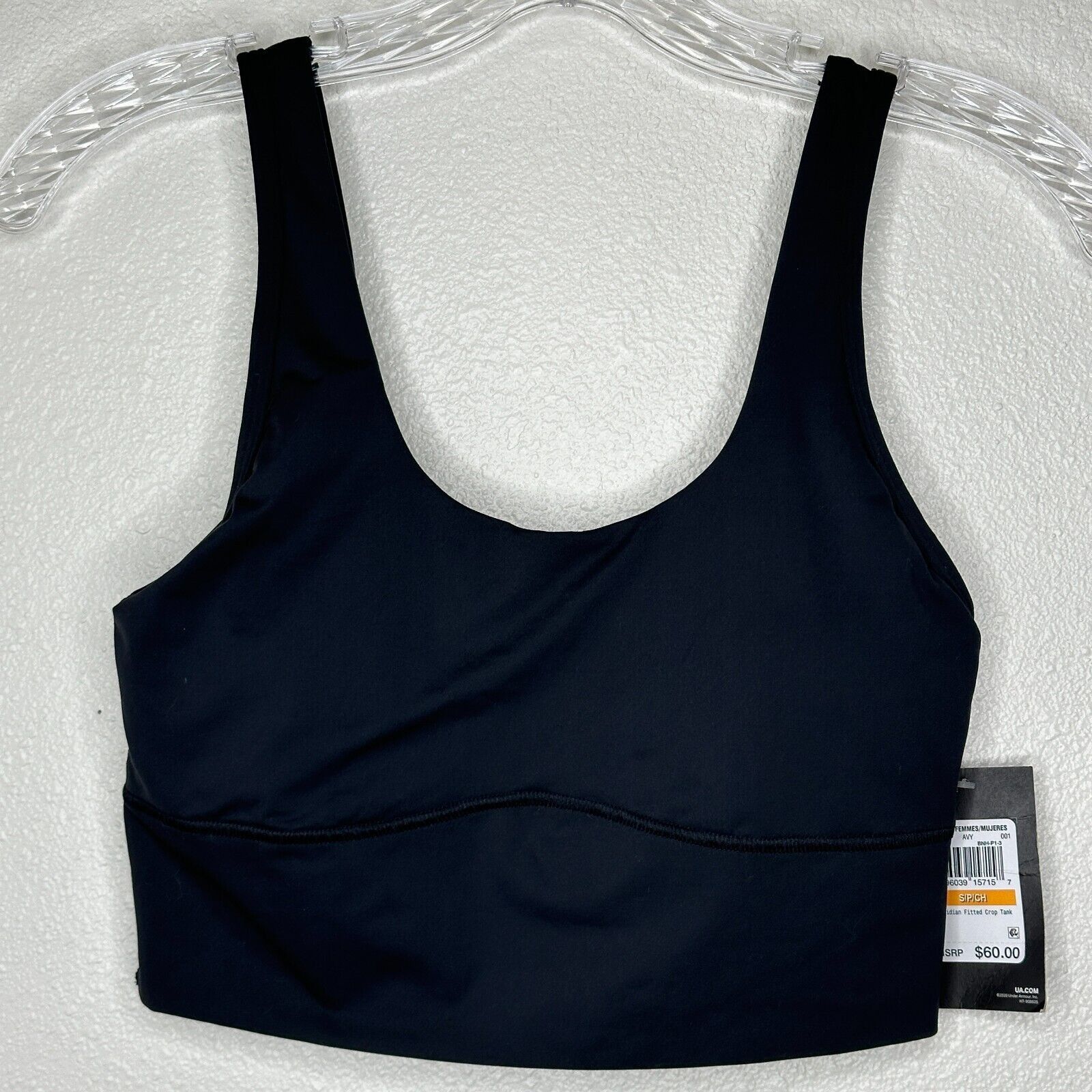 Under Armour NWT Under Armour Black Meridian Fitted Crop Tank Sports Bra Size S / US 4 / IT 40 - 1 Thumbnail