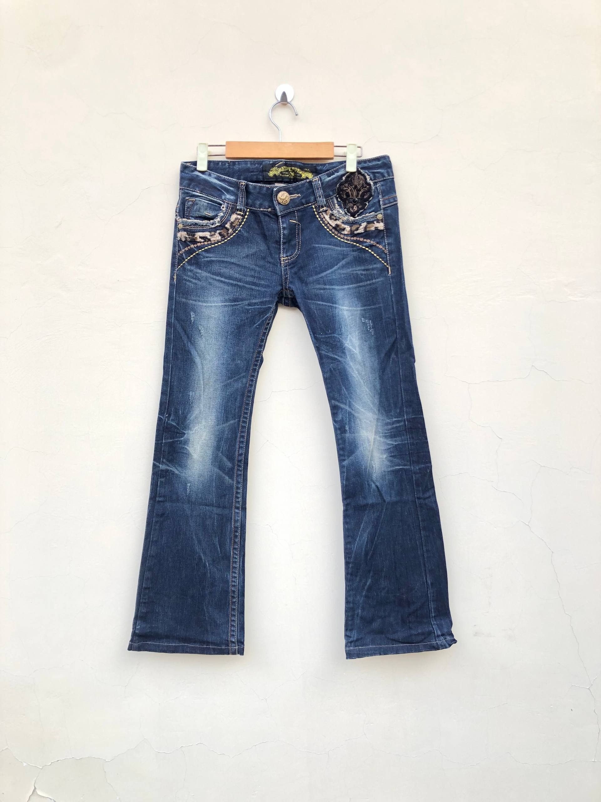 If Six Was Nine 2000s Fading Bootcut Flared Vkei Y2k Japanese Archive Size US 28 / EU 44 - 2 Thumbnail