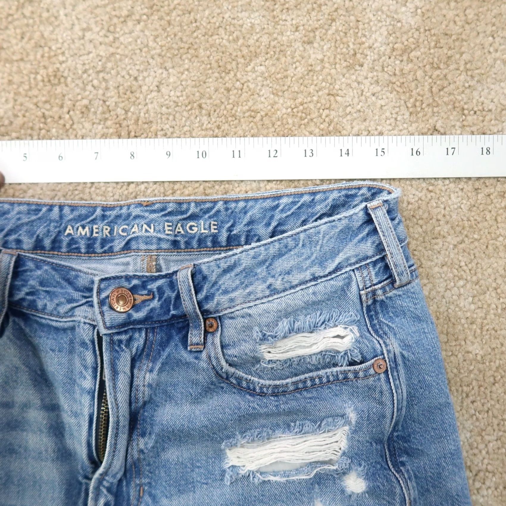 American Eagle Outfitters VINTAGE American Eagle Outfitters Tomgirl Short Denim Shorts Womens 8 blue stretch denim Casual 90s Boys? Size 30" / US 8 / IT 44 - 7 Thumbnail